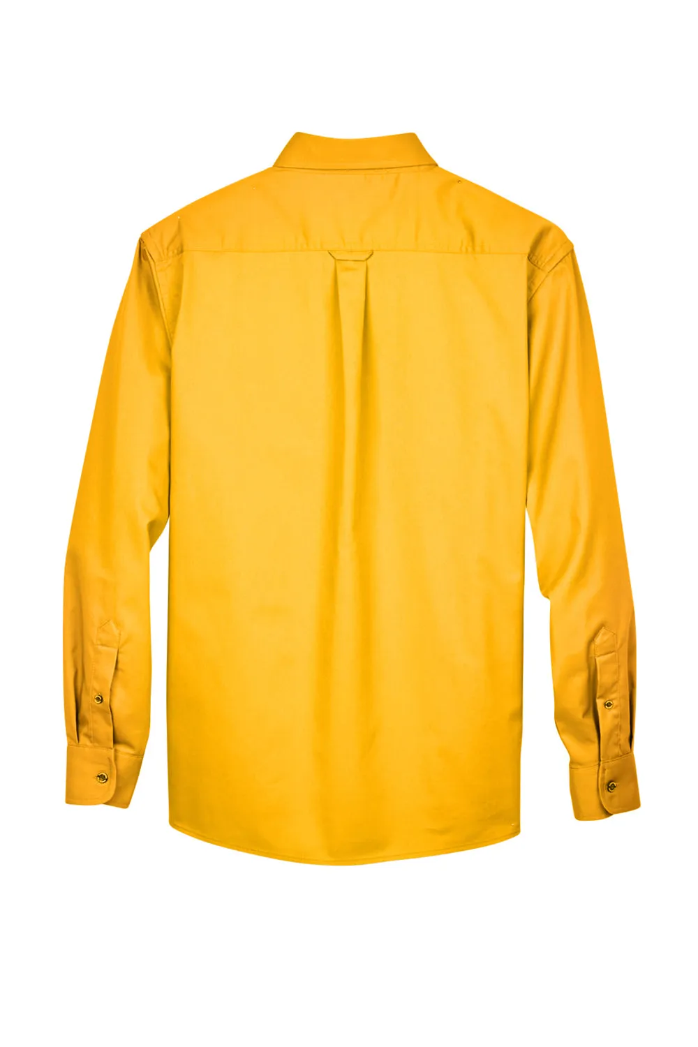 Harriton Mens Wrinkle Resistant Long Sleeve Button Down Shirt w/ Pocket - Sunray Yellow