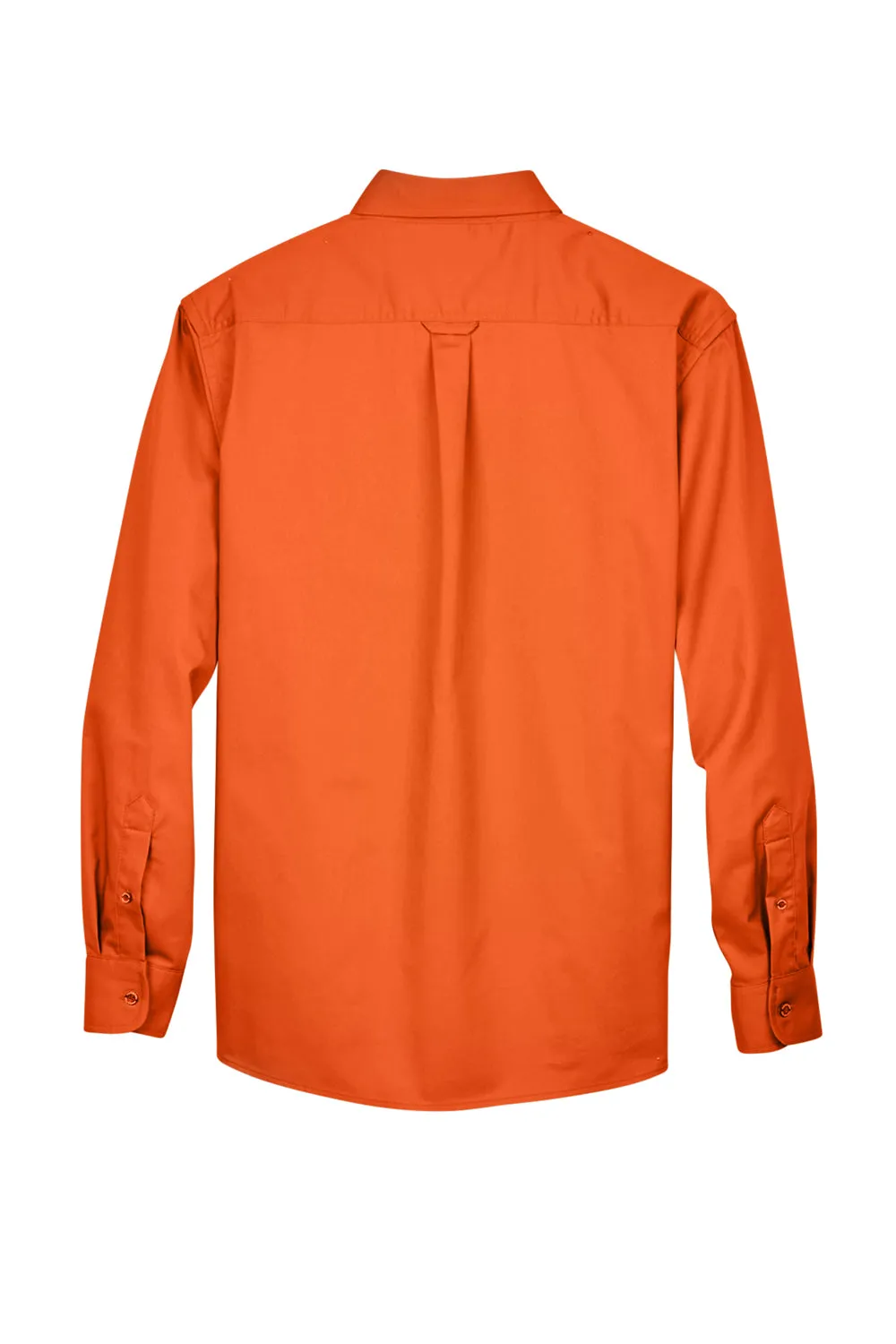 Harriton Mens Wrinkle Resistant Long Sleeve Button Down Shirt w/ Pocket - Team Orange - Closeout
