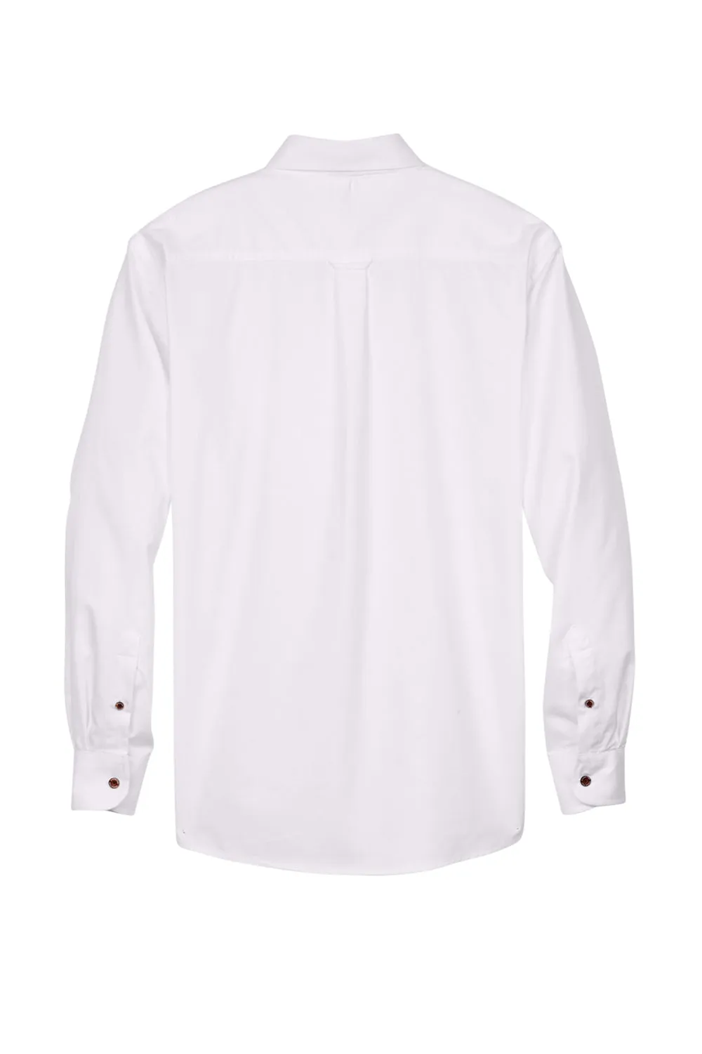 Harriton Mens Wrinkle Resistant Long Sleeve Button Down Shirt w/ Pocket - White