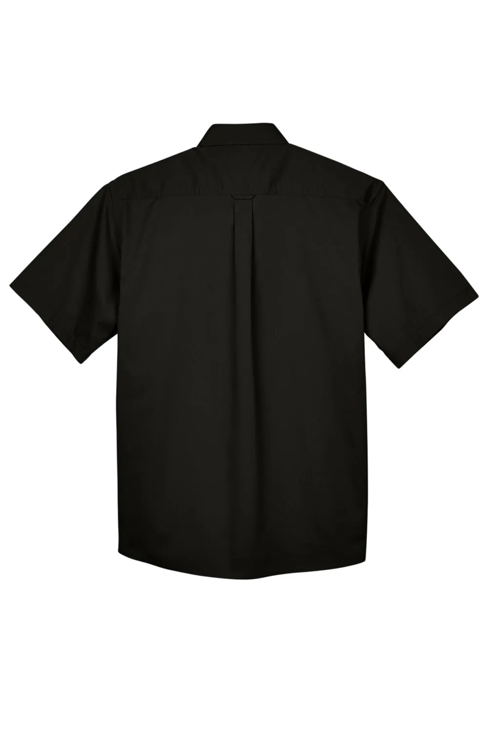 Harriton Mens Wrinkle Resistant Short Sleeve Button Down Shirt w/ Pocket - Black