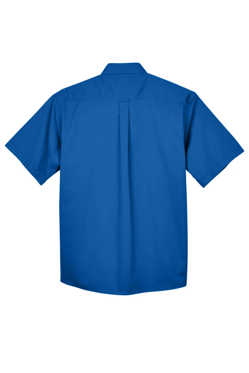Harriton Mens Wrinkle Resistant Short Sleeve Button Down Shirt w/ Pocket - French Blue