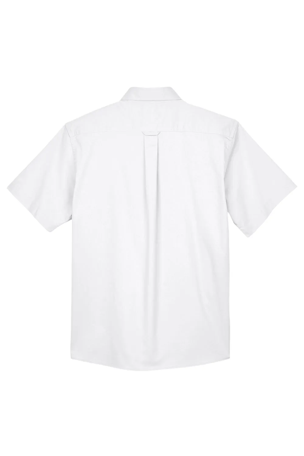 Harriton Mens Wrinkle Resistant Short Sleeve Button Down Shirt w/ Pocket - White