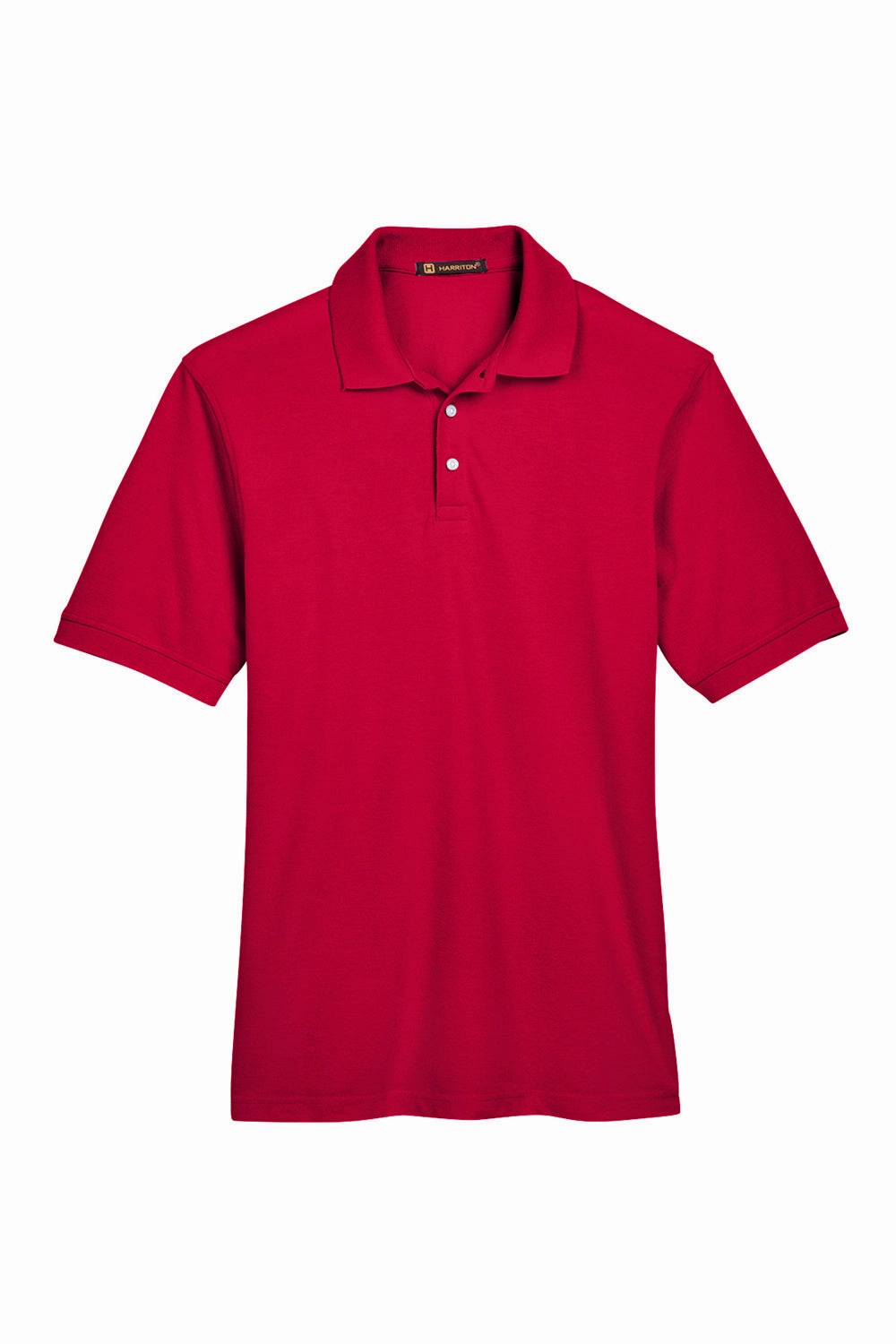 Harriton Mens Easy Blend Wrinkle Resistant Short Sleeve Polo Shirt - Red