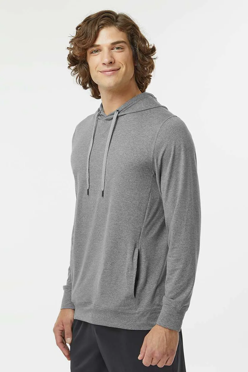 Holloway Mens Eco Revive Ventura Moisture Wicking Hooded Sweatshirt Hoodie - Heather Grey