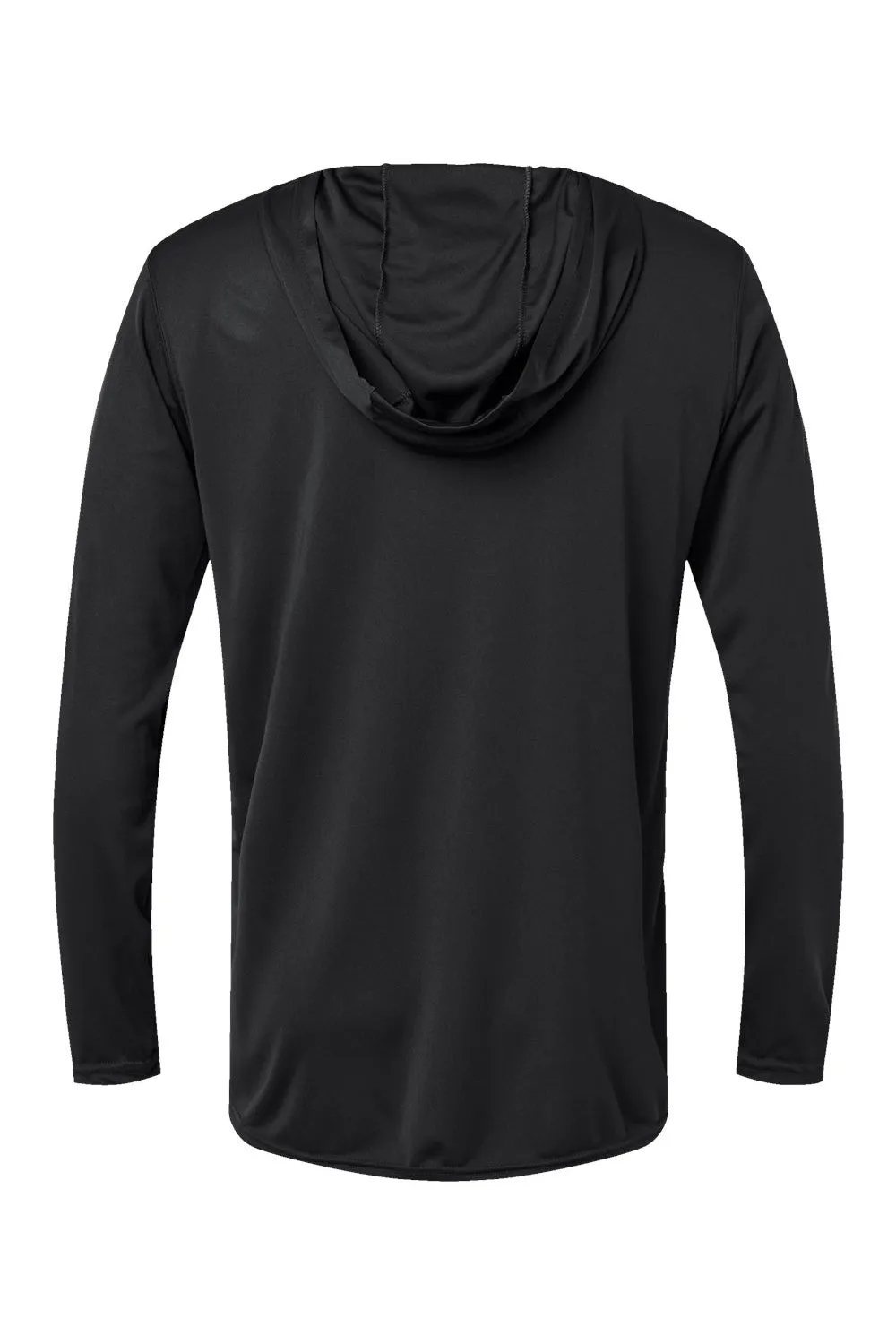 Holloway Mens Momentum Moisture Wicking Hooded Long Sleeve T-Shirt Hoodie - Black