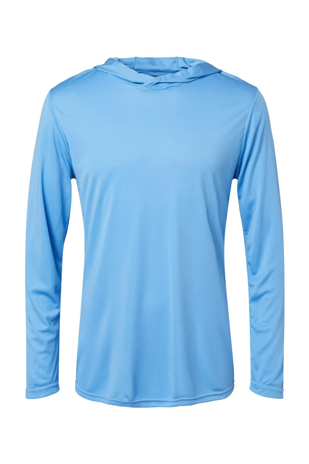 Holloway Mens Momentum Moisture Wicking Hooded Long Sleeve T-Shirt Hoodie - Columbia Blue