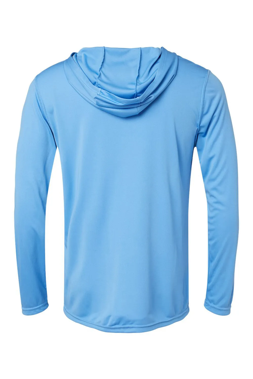 Holloway Mens Momentum Moisture Wicking Hooded Long Sleeve T-Shirt Hoodie - Columbia Blue