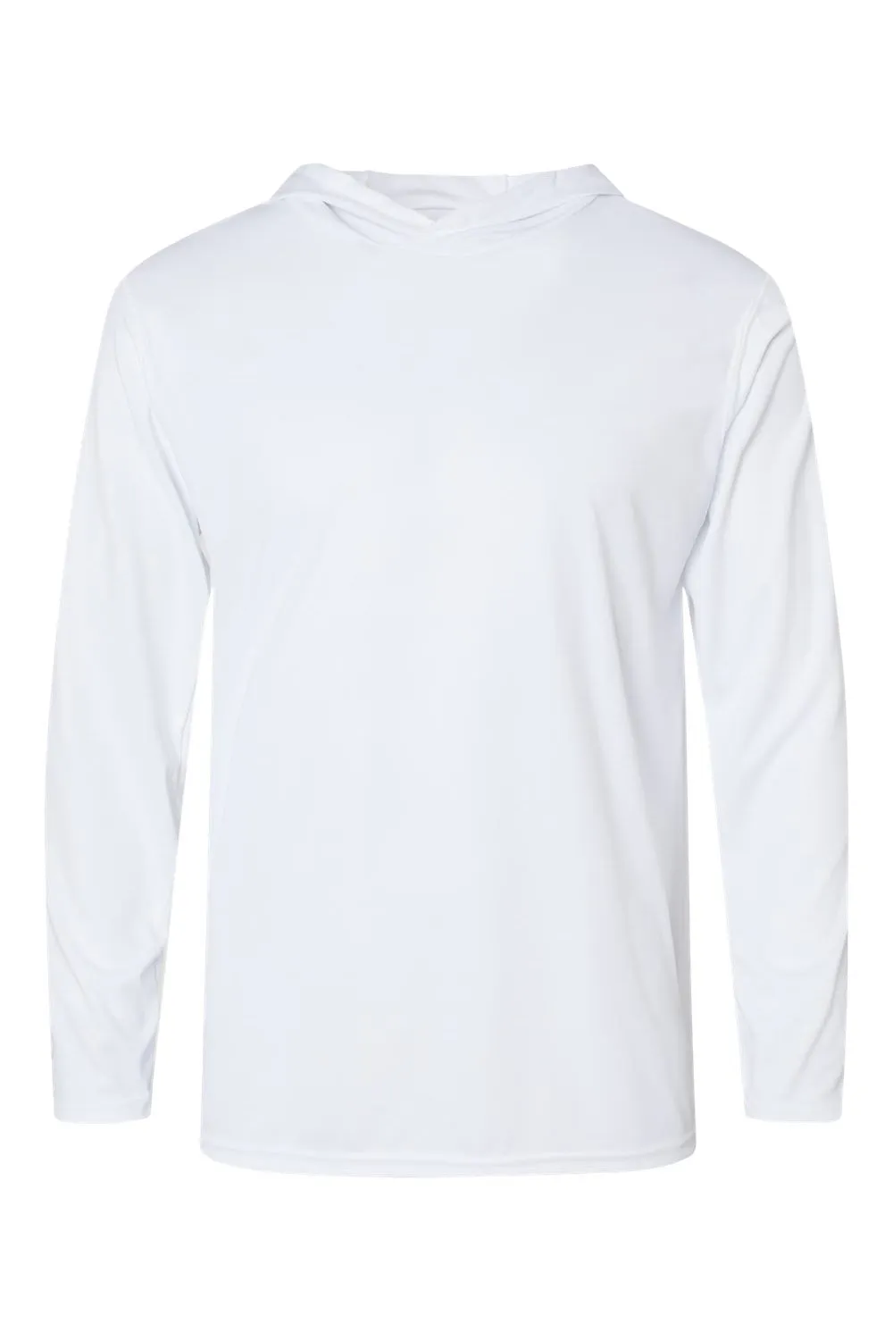 Holloway Mens Momentum Moisture Wicking Hooded Long Sleeve T-Shirt Hoodie - White
