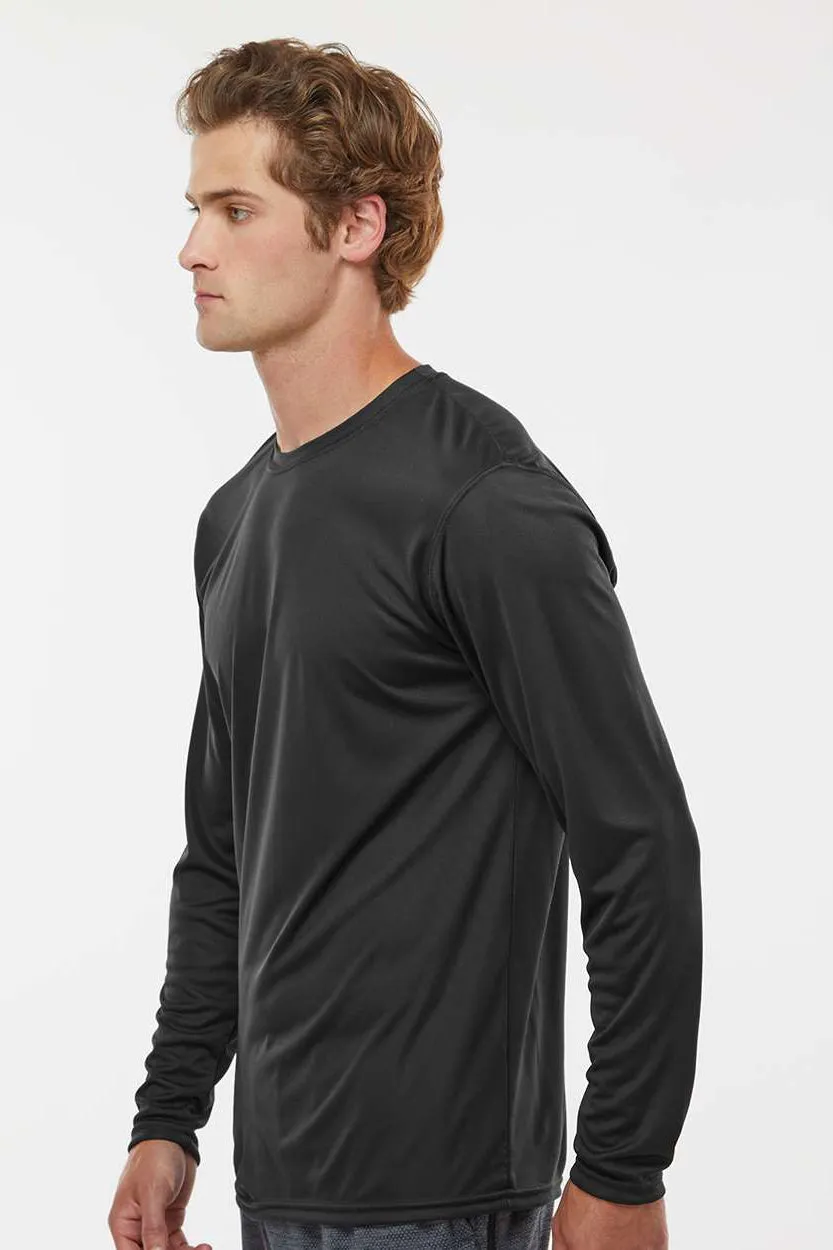 Holloway Mens Momentum Moisture Wicking Long Sleeve Crewneck T-Shirt - Black