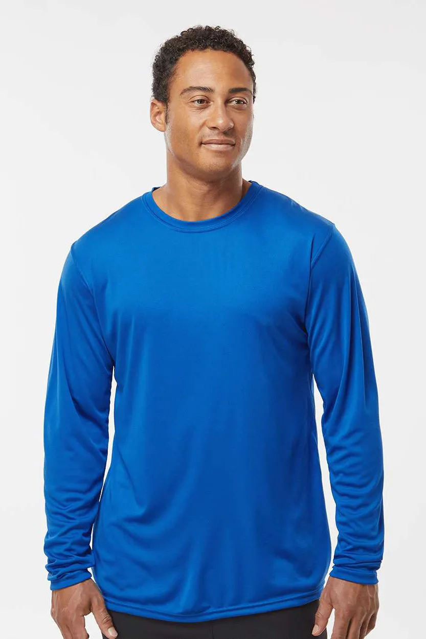 Holloway Mens Momentum Moisture Wicking Long Sleeve Crewneck T-Shirt - Royal Blue