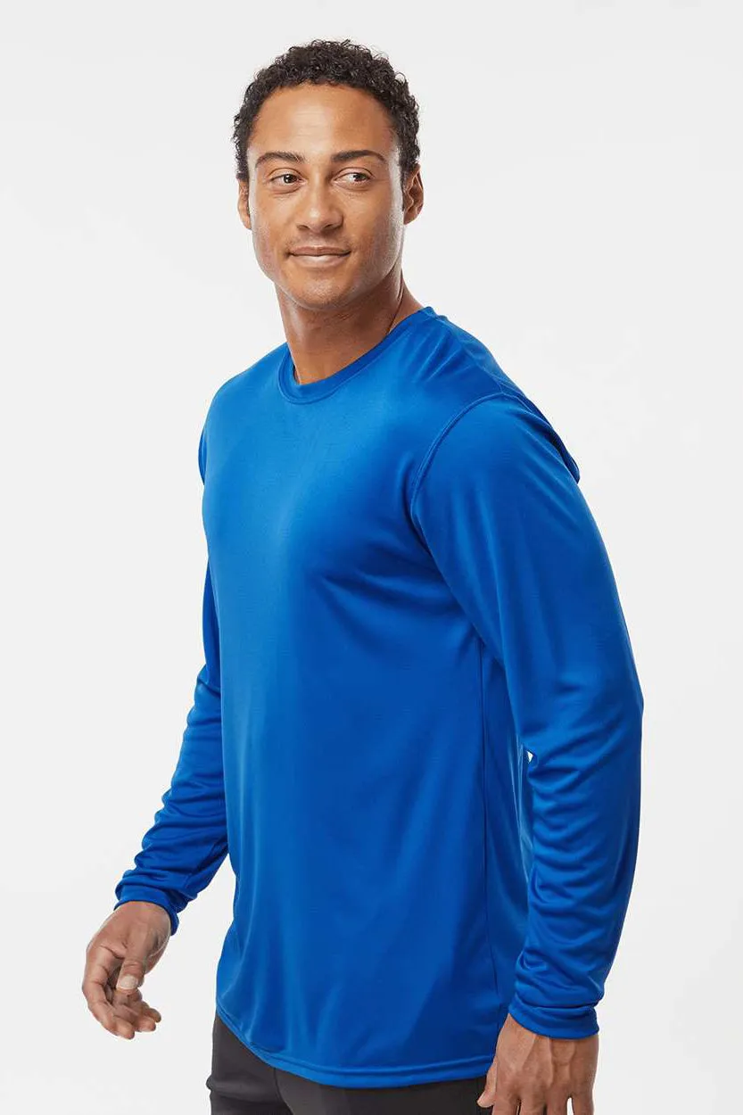 Holloway Mens Momentum Moisture Wicking Long Sleeve Crewneck T-Shirt - Royal Blue