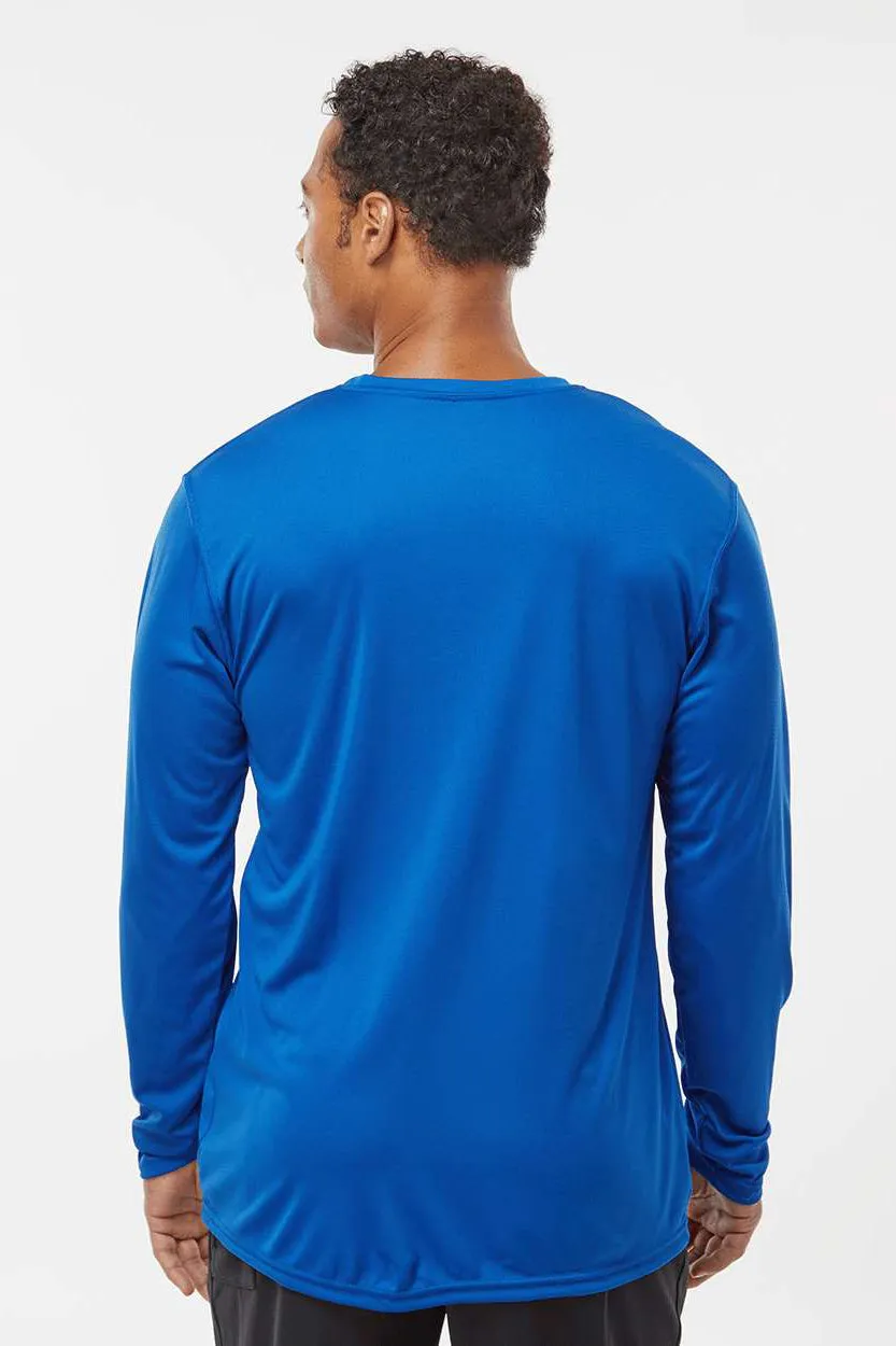 Holloway Mens Momentum Moisture Wicking Long Sleeve Crewneck T-Shirt - Royal Blue