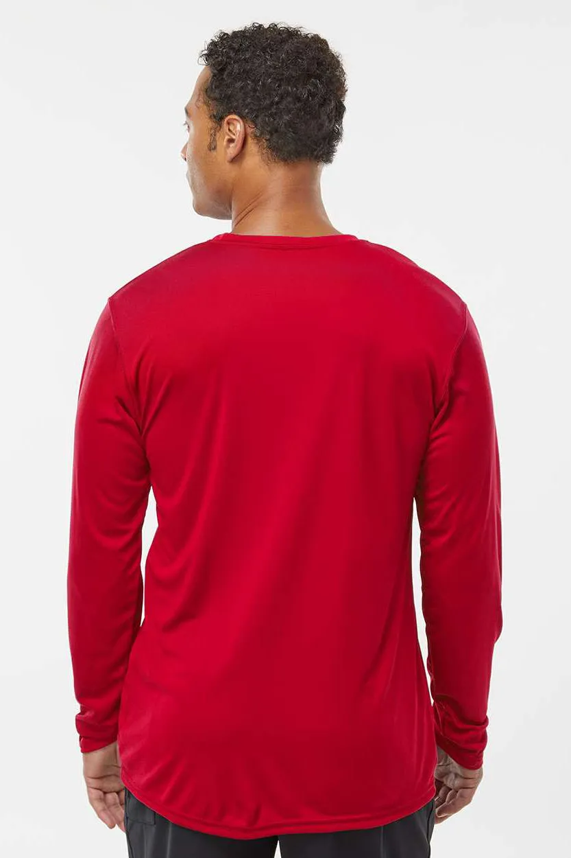 Holloway Mens Momentum Moisture Wicking Long Sleeve Crewneck T-Shirt - Scarlet Red