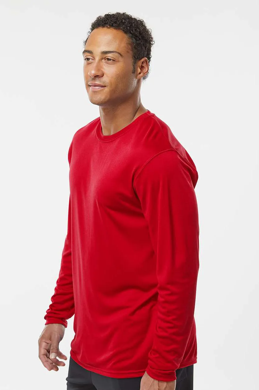 Holloway Mens Momentum Moisture Wicking Long Sleeve Crewneck T-Shirt - Scarlet Red