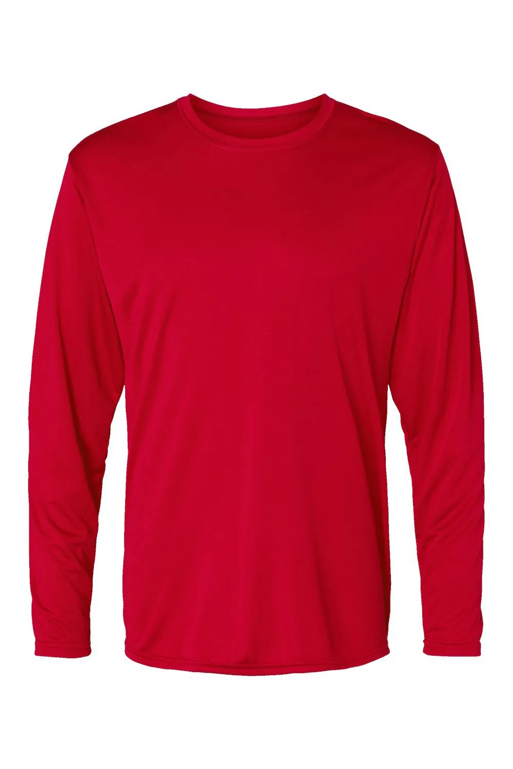 Holloway Mens Momentum Moisture Wicking Long Sleeve Crewneck T-Shirt - Scarlet Red