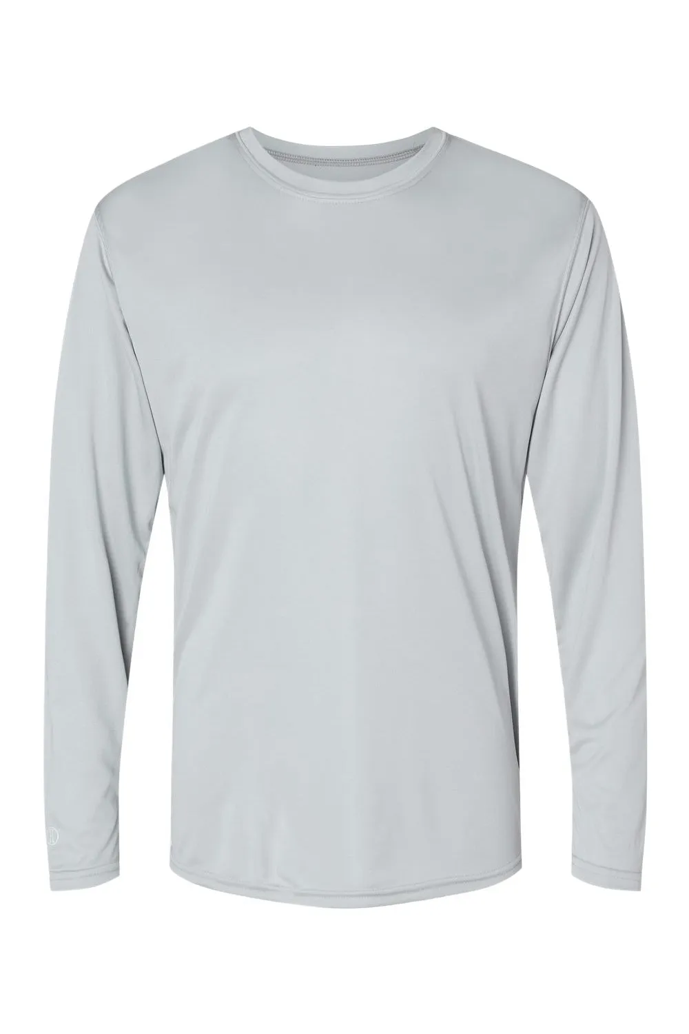 Holloway Mens Momentum Moisture Wicking Long Sleeve Crewneck T-Shirt - Silver Grey