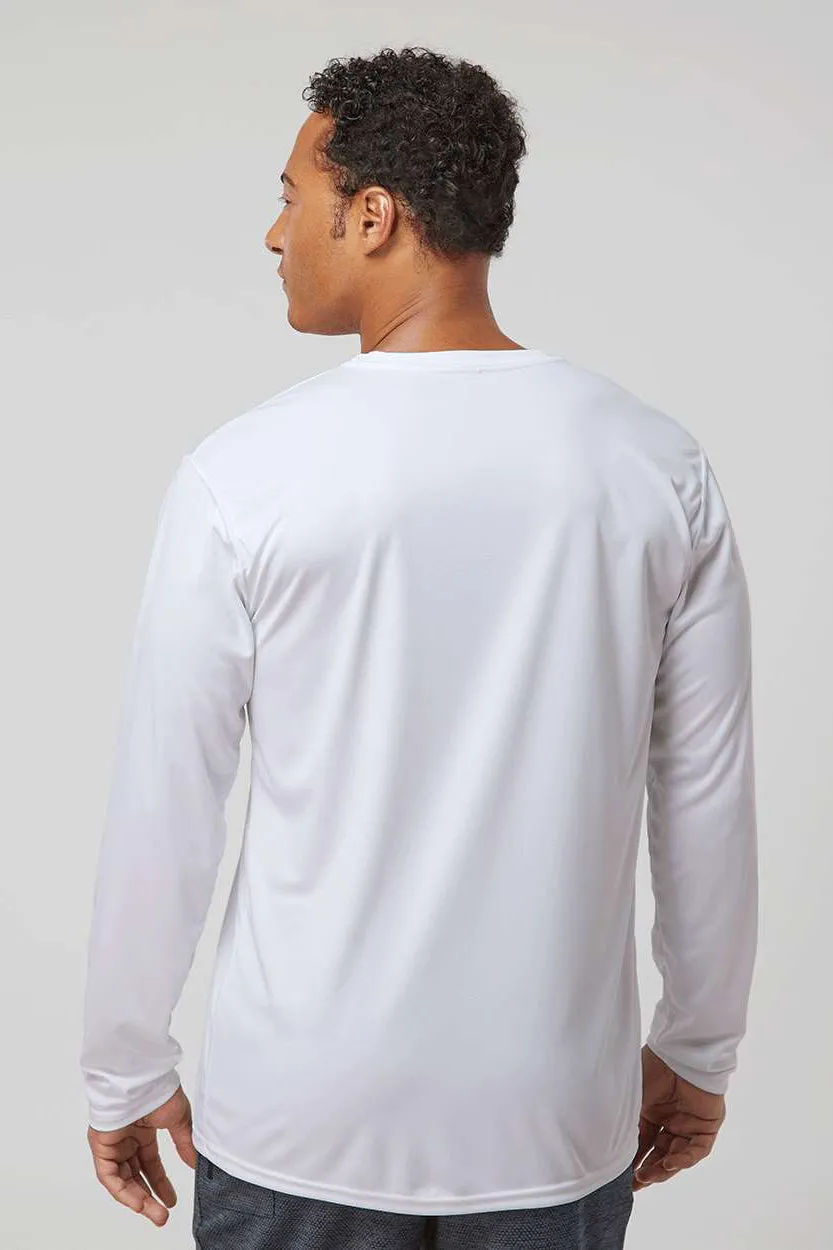 Holloway Mens Momentum Moisture Wicking Long Sleeve Crewneck T-Shirt - White