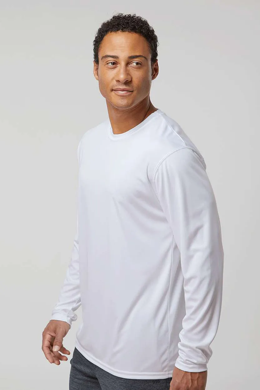 Holloway Mens Momentum Moisture Wicking Long Sleeve Crewneck T-Shirt - White