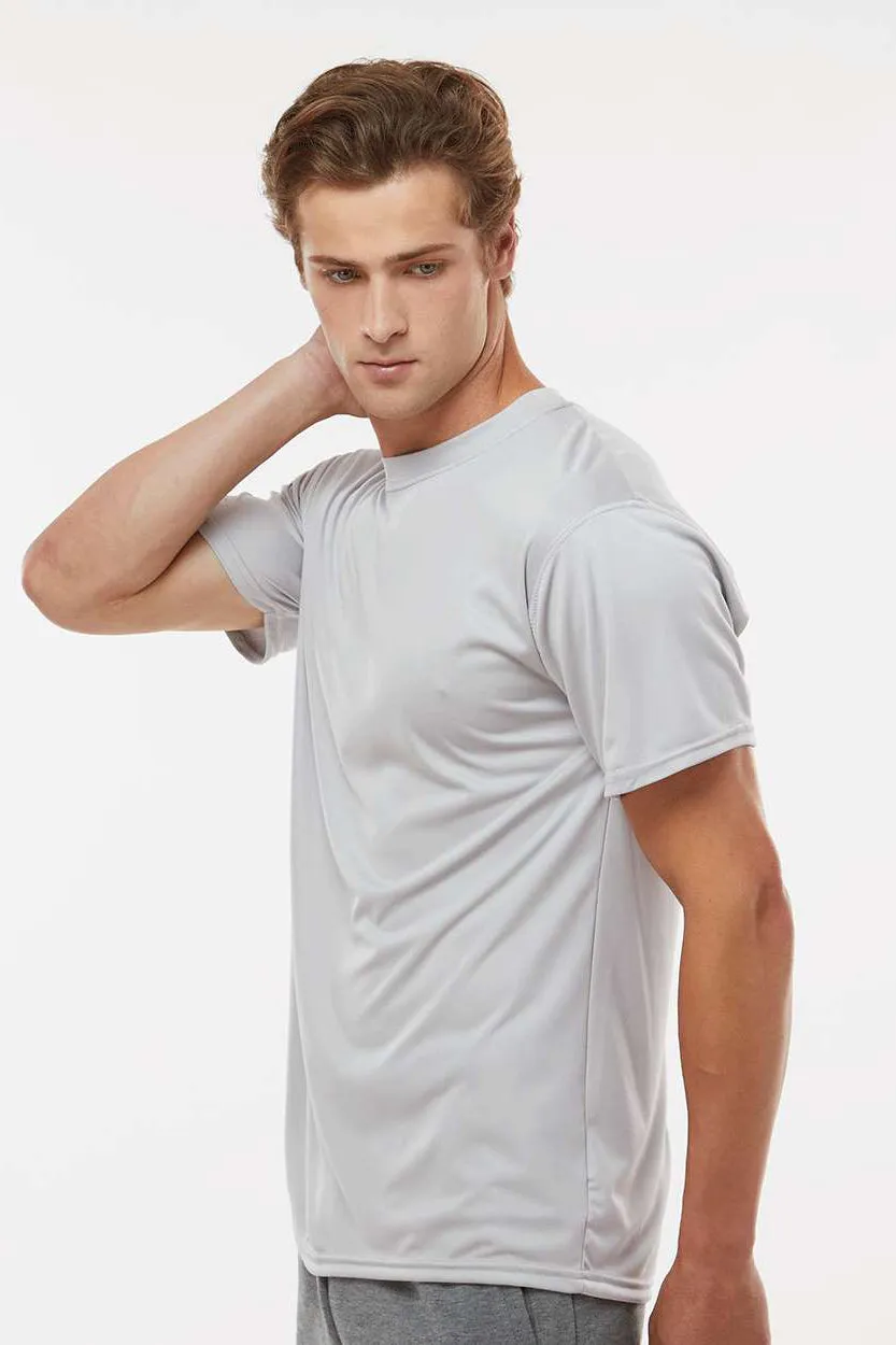 Holloway Mens Momentum Moisture Wicking Short Sleeve Crewneck T-Shirt - Silver Grey