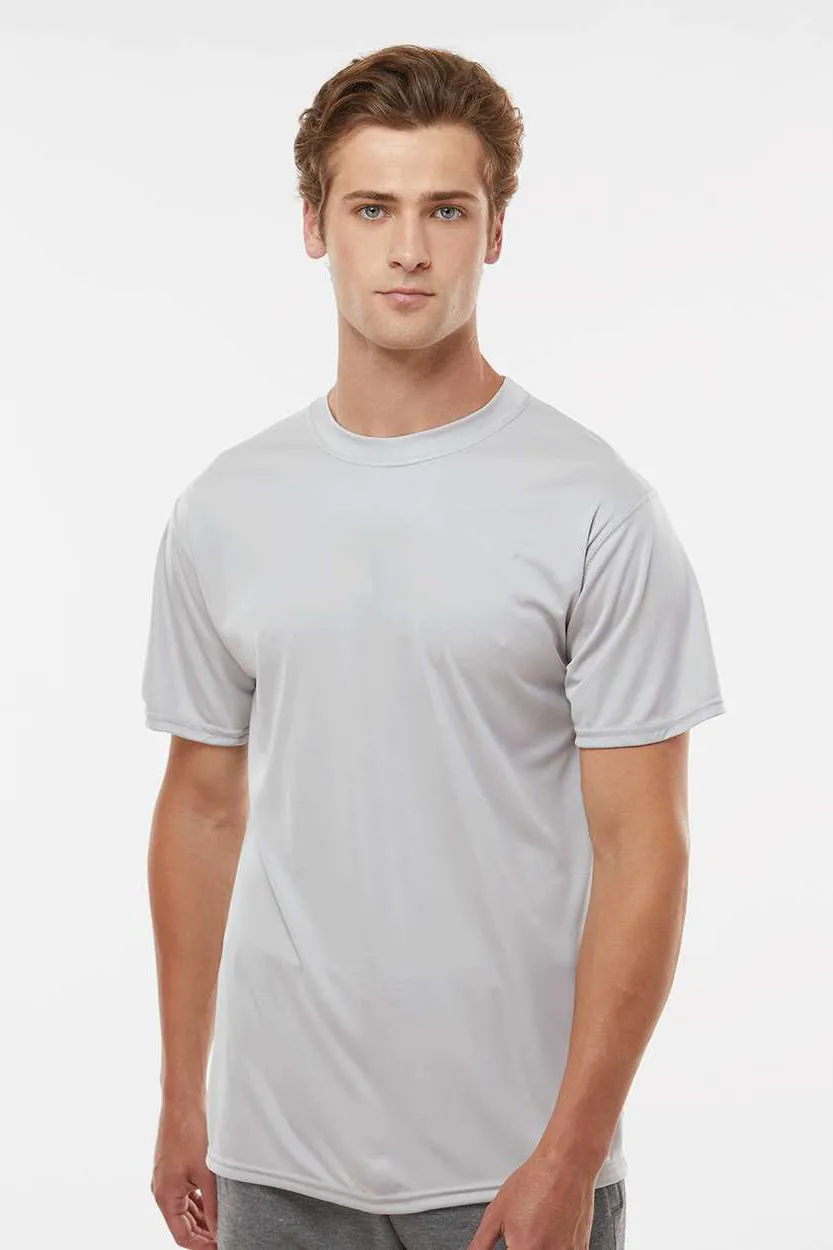 Holloway Mens Momentum Moisture Wicking Short Sleeve Crewneck T-Shirt - Silver Grey