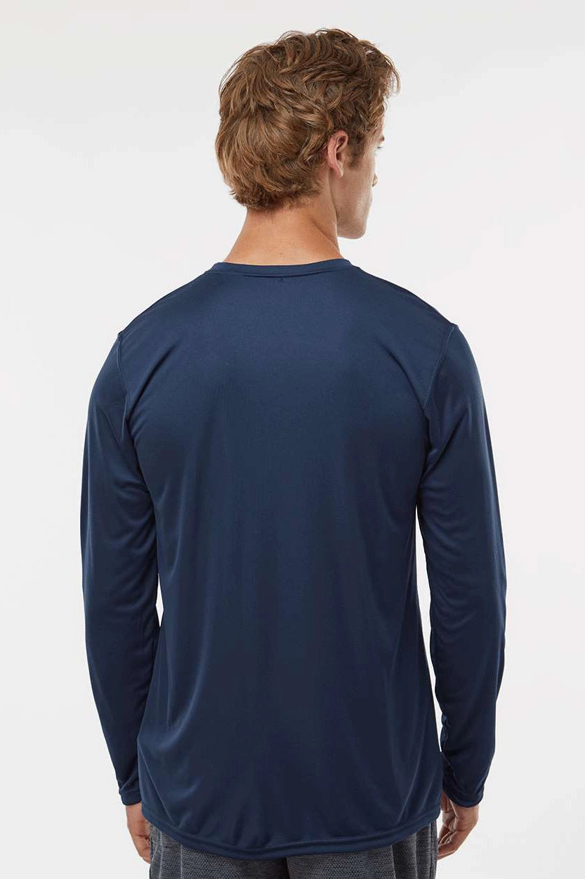 Holloway Mens Momentum Moisture Wicking Long Sleeve Crewneck T-Shirt - Navy Blue