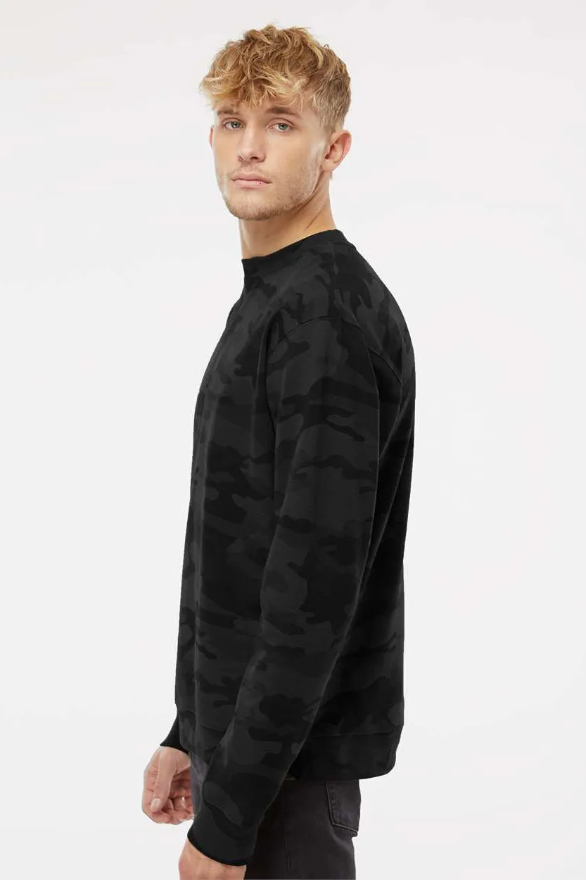 Independent Trading Company Mens Crewneck Sweatshirt - Black Camo