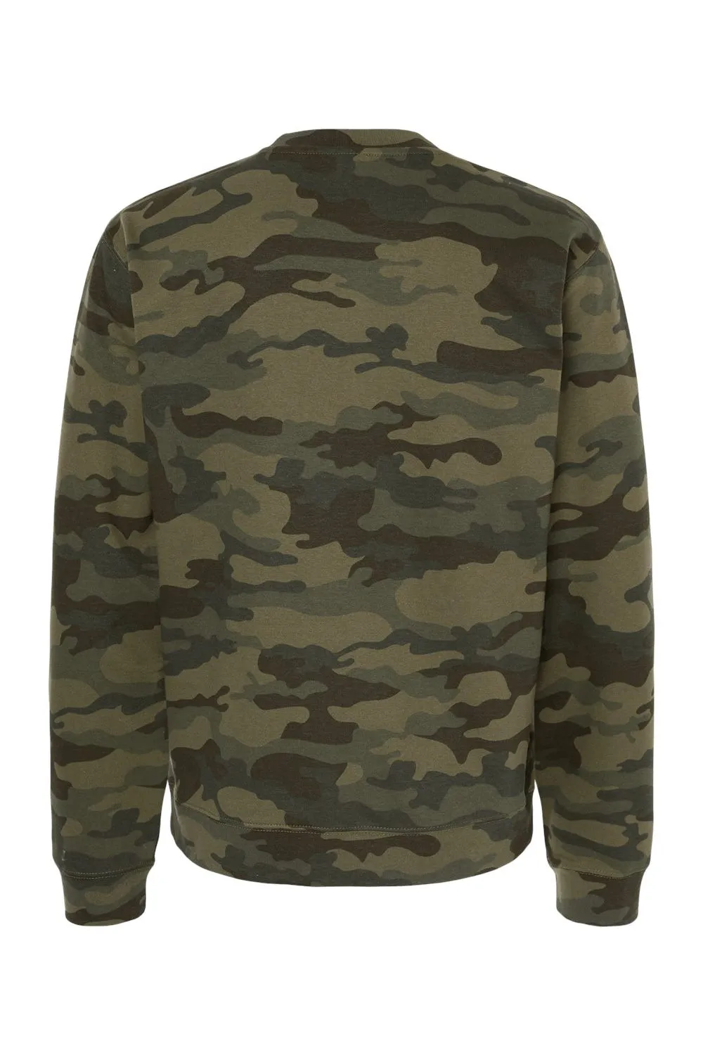 Independent Trading Company Mens Crewneck Sweatshirt - Forest Green Camo