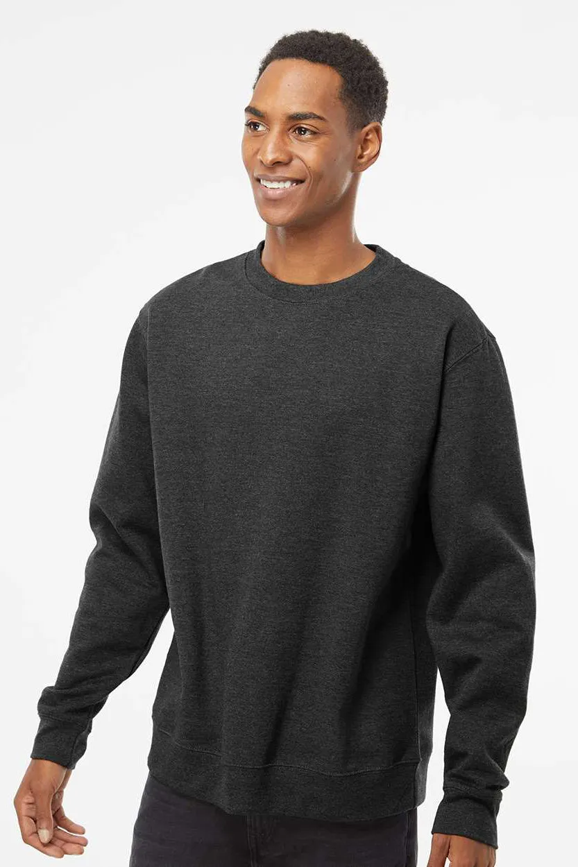 Independent Trading Company Mens Crewneck Sweatshirt - Heather Charcoal Grey