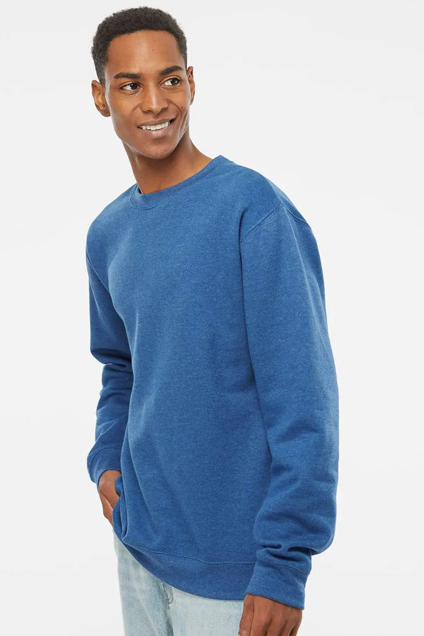 Independent Trading Company Mens Crewneck Sweatshirt - Heather Royal Blue