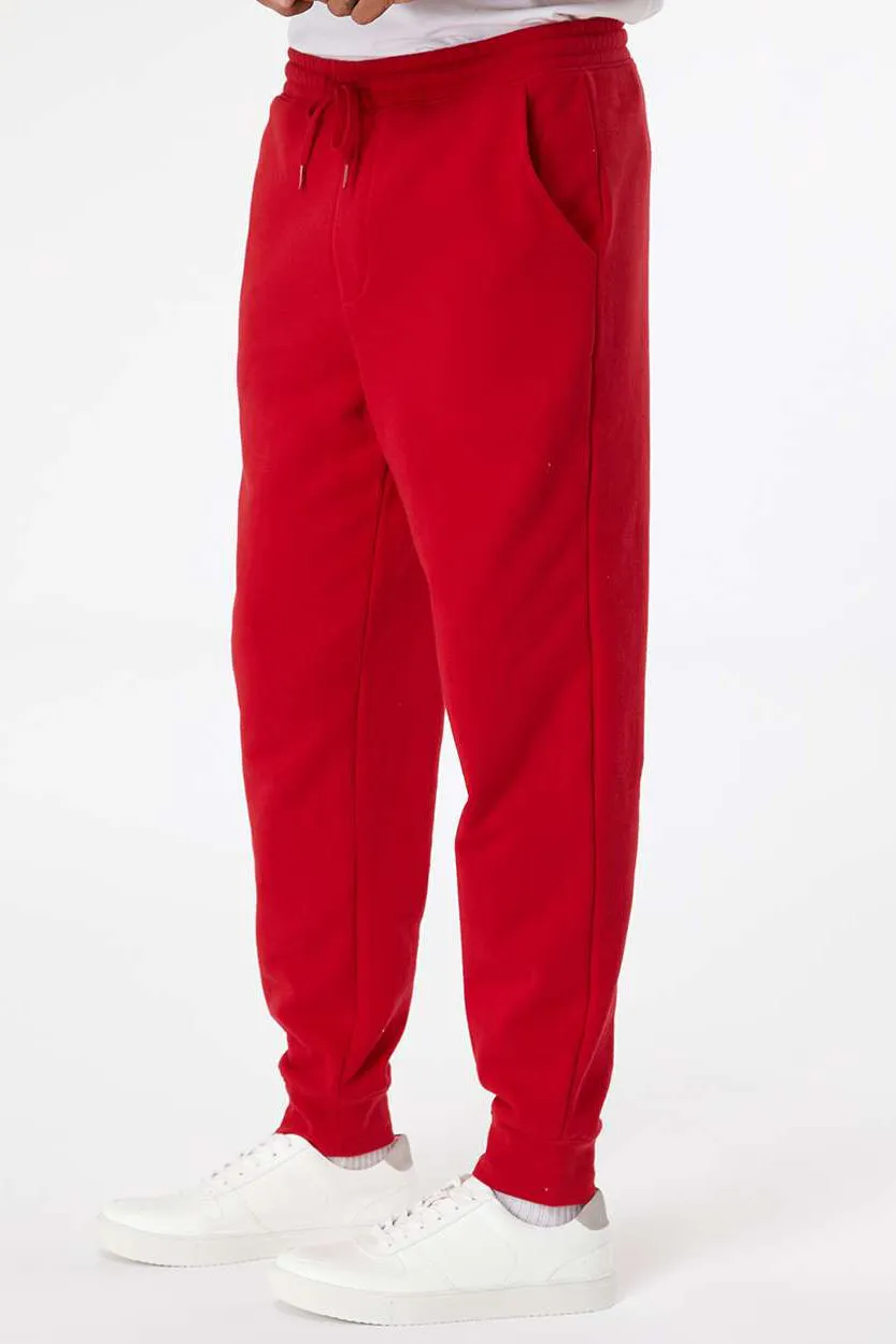 Independent Trading Company Mens Fleece Sweatpants w/ Pockets - Red