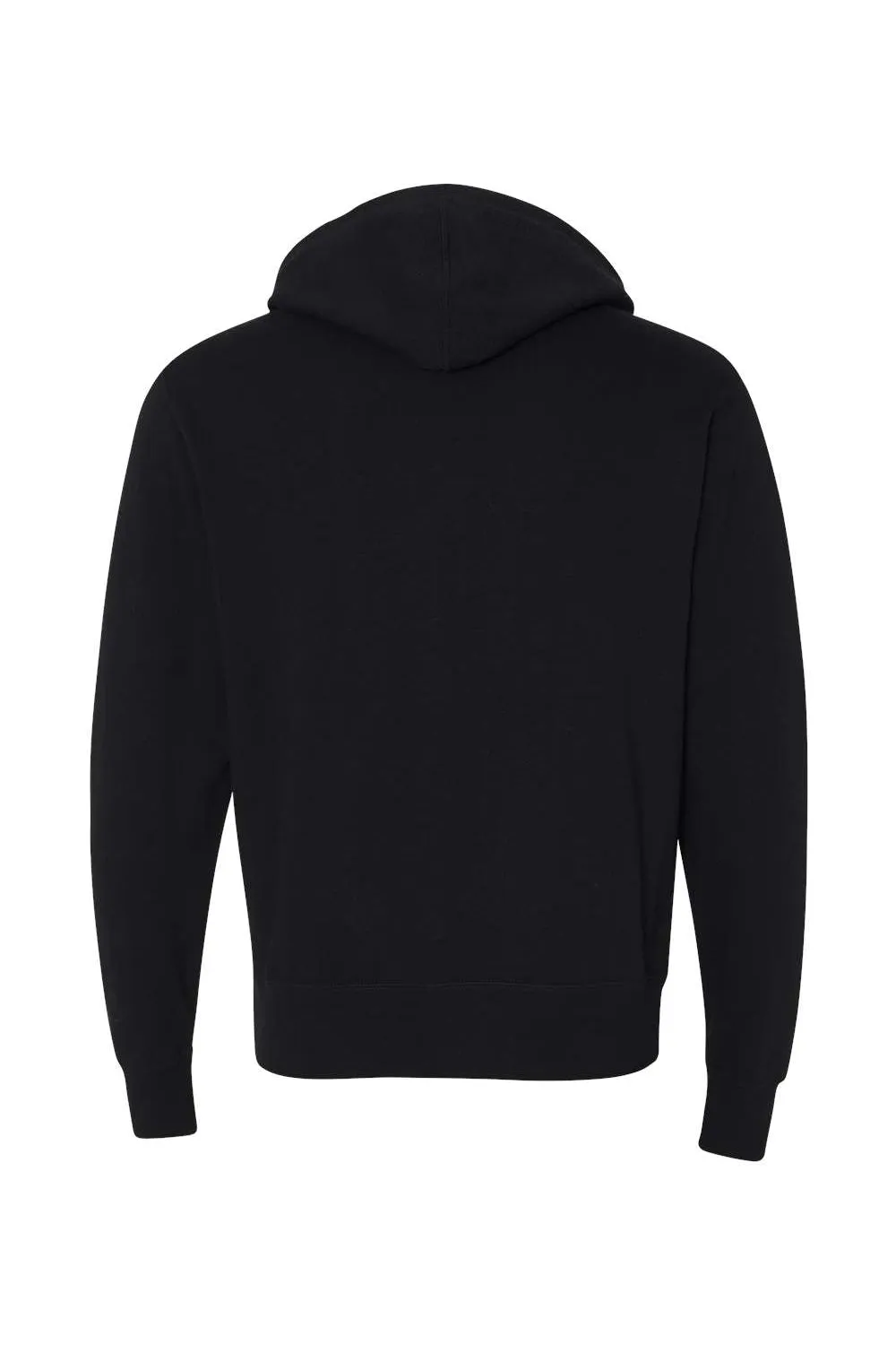 Independent Trading Company Mens French Terry Full Zip Hooded Sweatshirt Hoodie w/ Pockets - Black