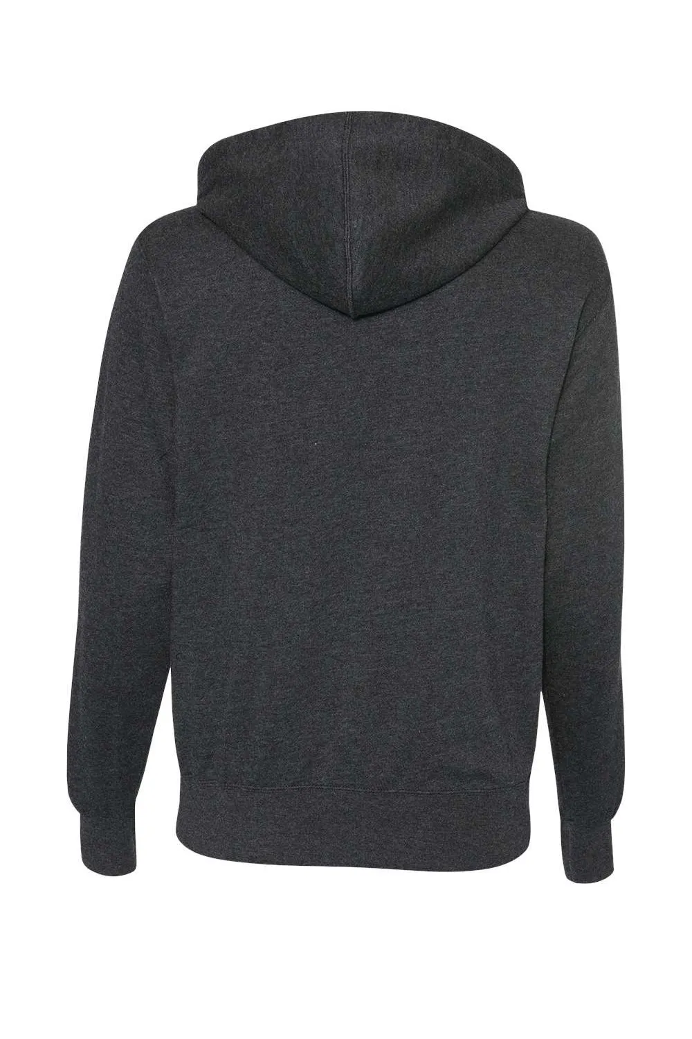 Independent Trading Company Mens French Terry Full Zip Hooded Sweatshirt Hoodie w/ Pockets - Heather Charcoal Grey