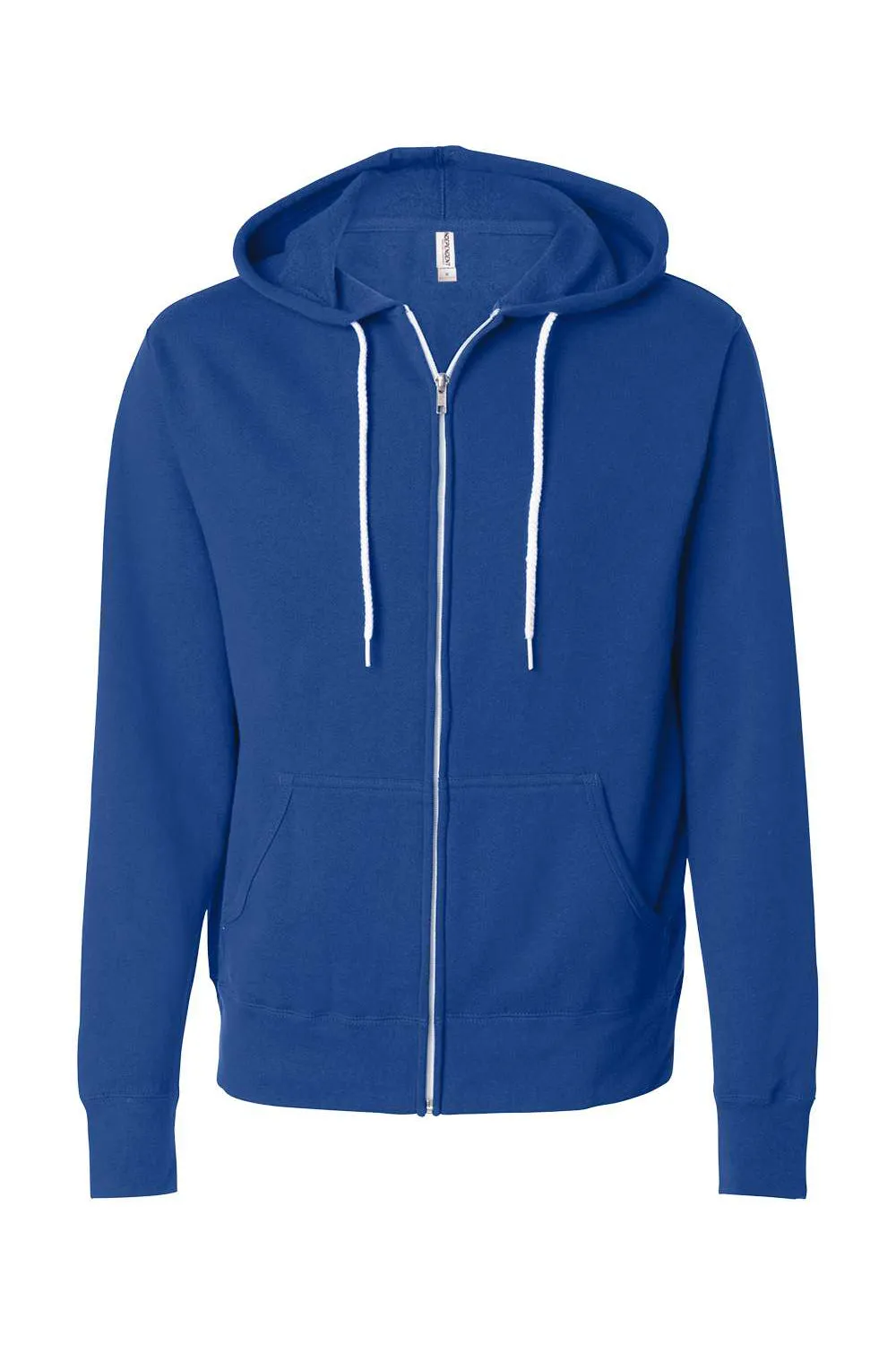 Independent Trading Company Mens Full Zip Hooded Sweatshirt Hoodie w/ Pockets - Cobalt Blue