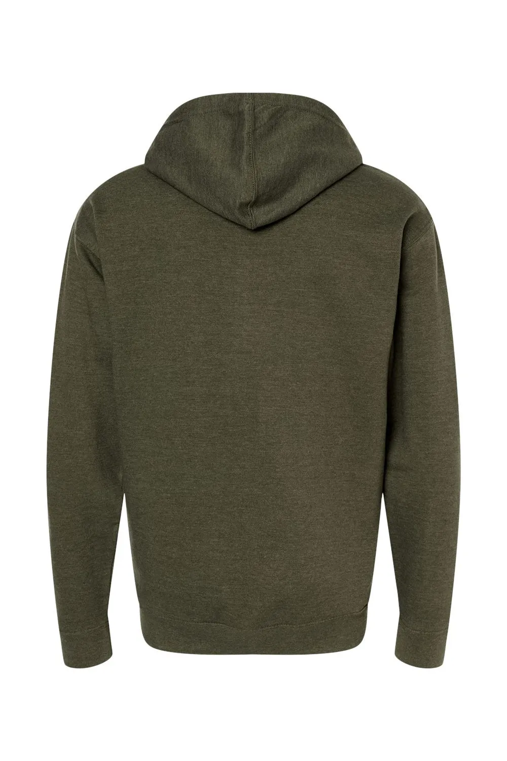 Independent Trading Company Mens Full Zip Hooded Sweatshirt Hoodie w/ Pockets - Heather Army Green