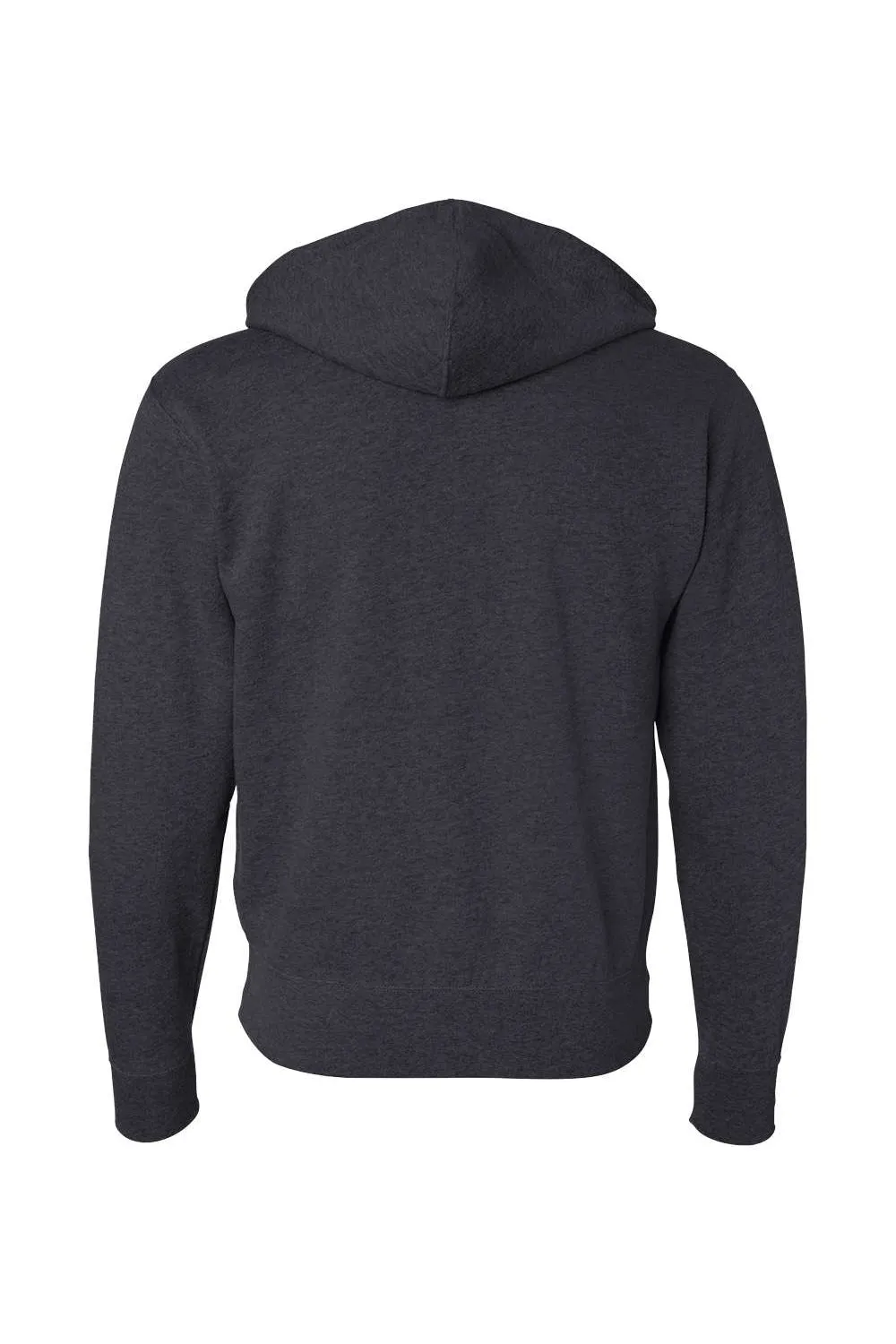 Independent Trading Company Mens Full Zip Hooded Sweatshirt Hoodie w/ Pockets - Heather Charcoal Grey
