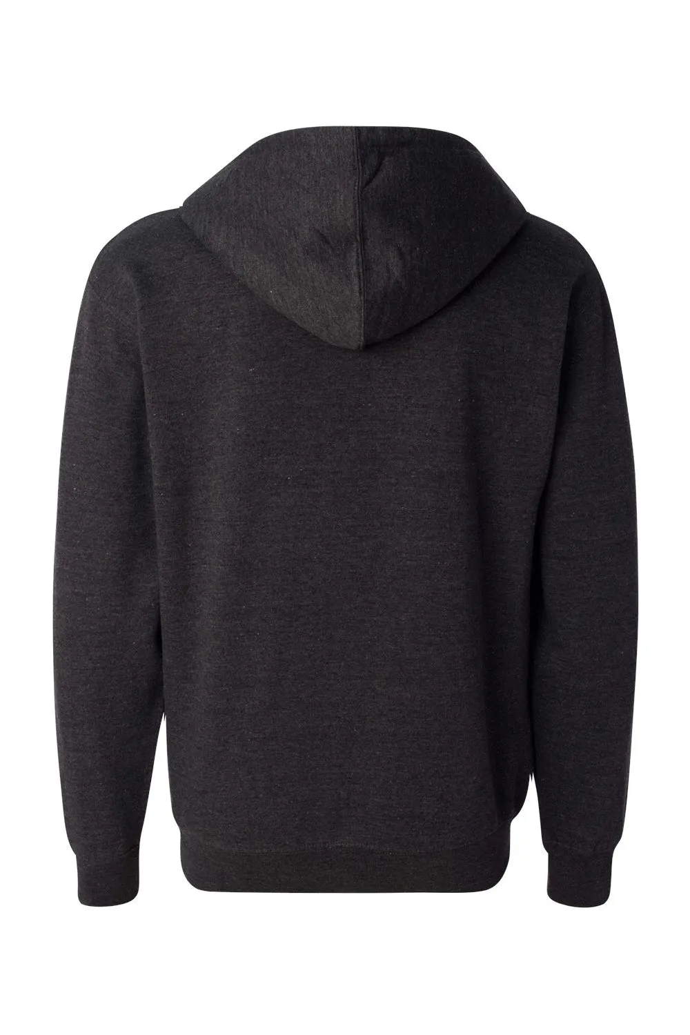 Independent Trading Company Mens Full Zip Hooded Sweatshirt Hoodie w/ Pockets - Heather Charcoal Grey