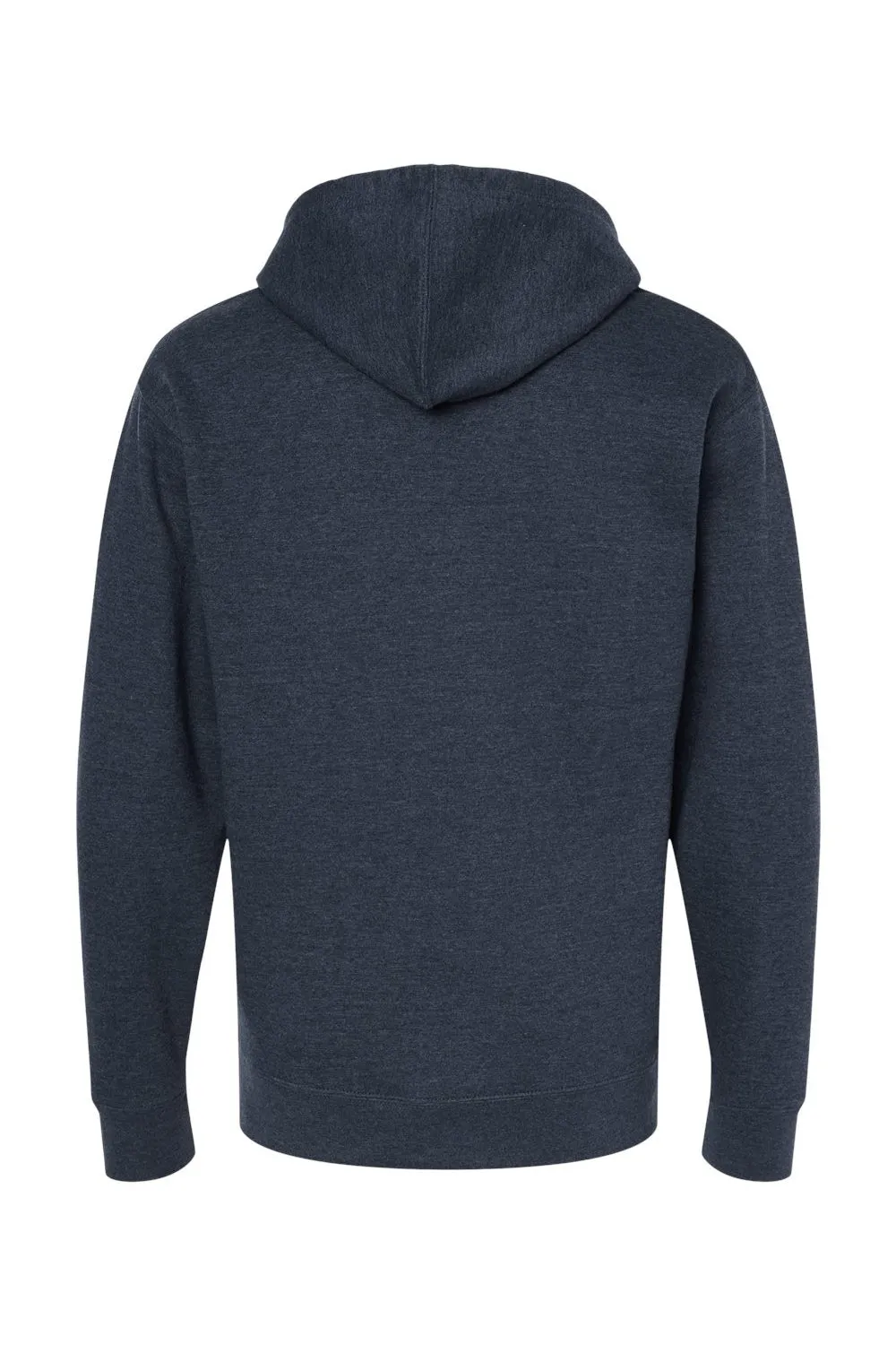 Independent Trading Company Mens Full Zip Hooded Sweatshirt Hoodie w/ Pockets - Heather Classic Navy Blue