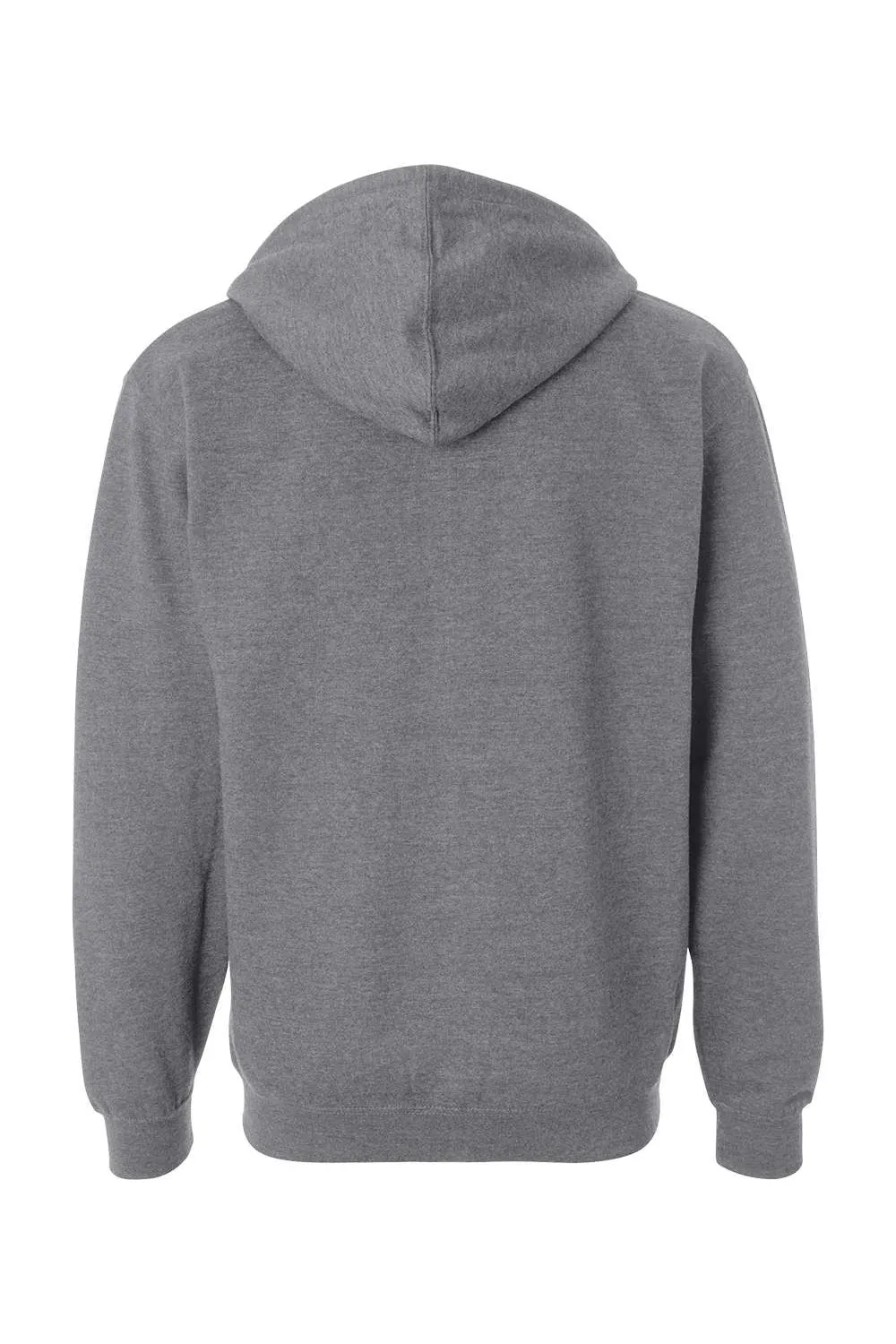 Independent Trading Company Mens Full Zip Hooded Sweatshirt Hoodie w/ Pockets - Heather Gunmetal Grey