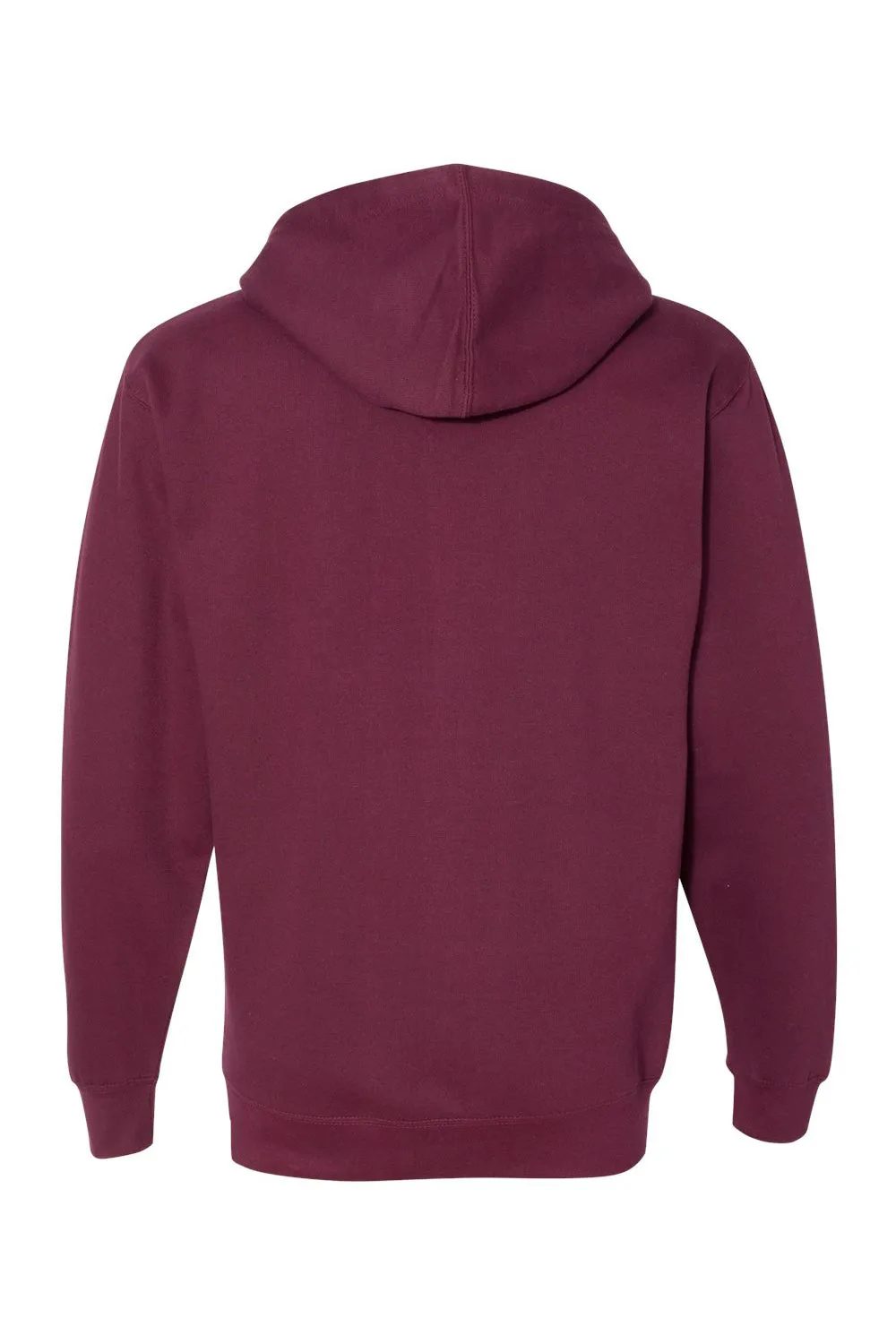 Independent Trading Company Mens Full Zip Hooded Sweatshirt Hoodie w/ Pockets - Maroon