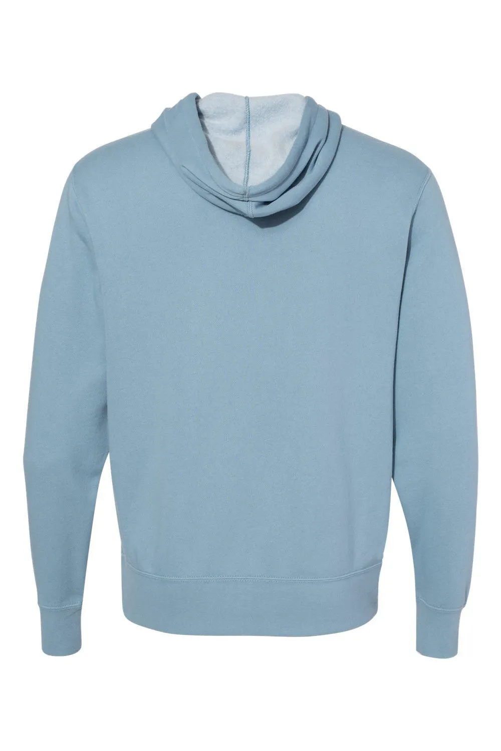 Independent Trading Company Mens Full Zip Hooded Sweatshirt Hoodie w/ Pockets - Misty Blue