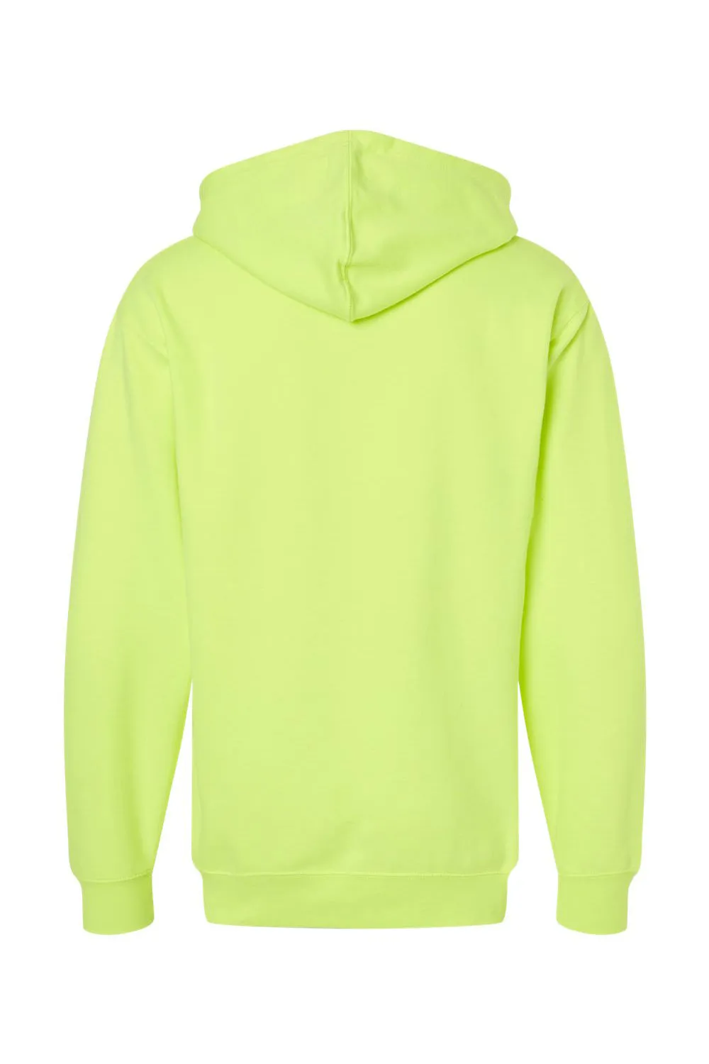 Independent Trading Company Mens Full Zip Hooded Sweatshirt Hoodie w/ Pockets - Safety Yellow
