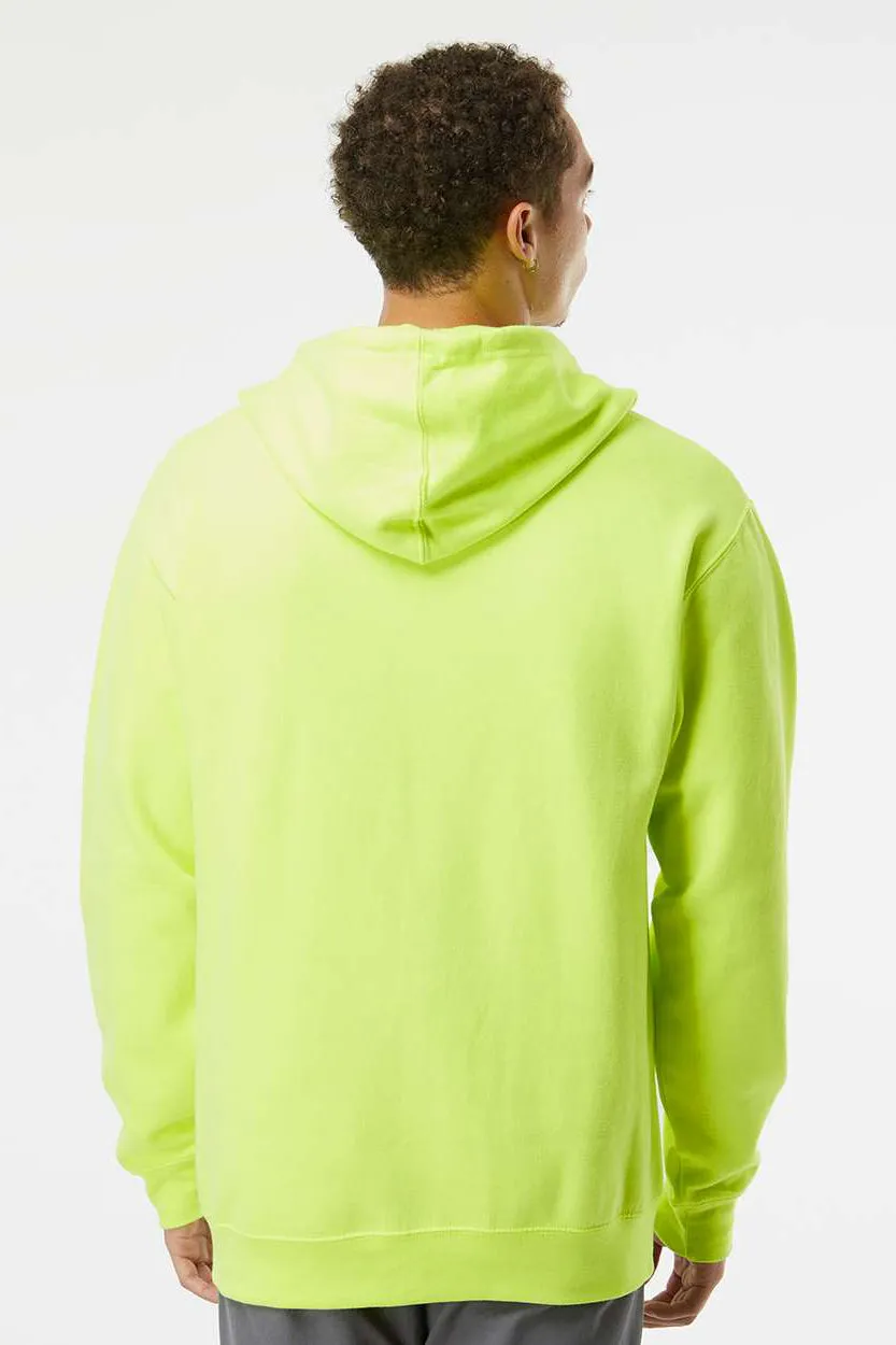 Independent Trading Company Mens Full Zip Hooded Sweatshirt Hoodie w/ Pockets - Safety Yellow