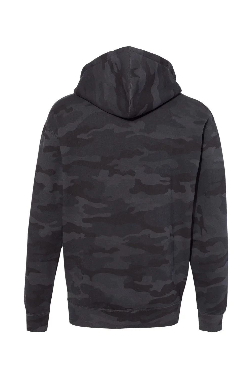 Independent Trading Company Mens Hooded Sweatshirt Hoodie w/ Pouch Pocket - Black Camo