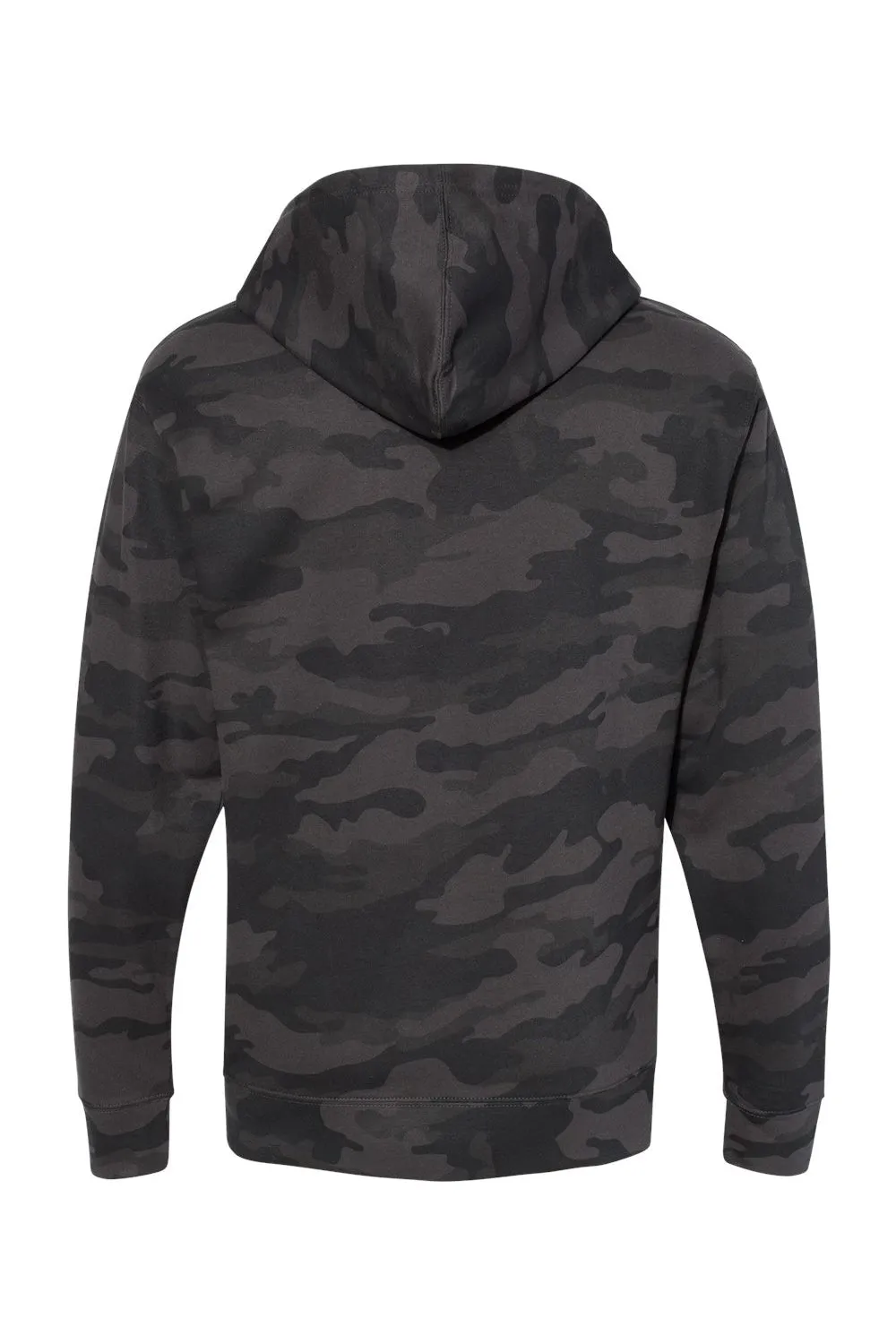 Independent Trading Company Mens Hooded Sweatshirt Hoodie w/ Pouch Pocket - Black Camo