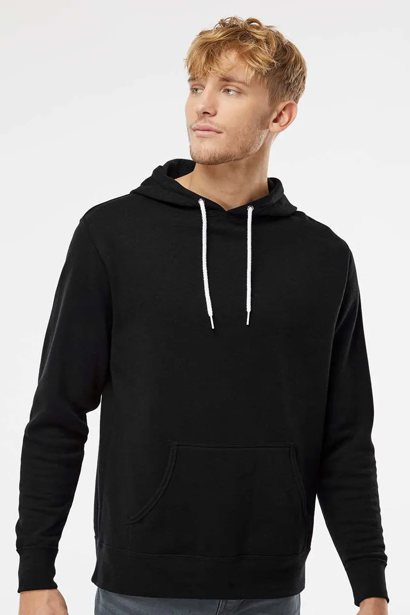 Independent Trading Company Mens Hooded Sweatshirt Hoodie w/ Pouch Pocket - Black