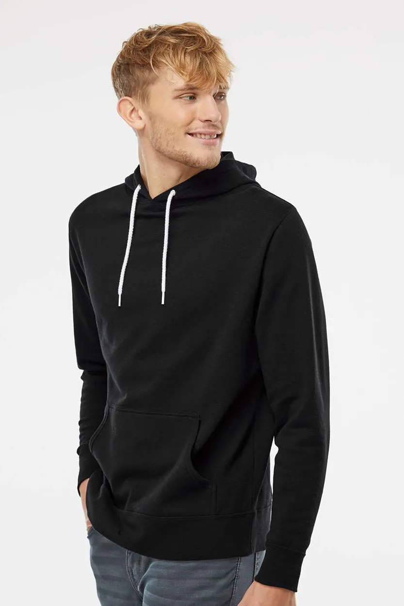 Independent Trading Company Mens Hooded Sweatshirt Hoodie w/ Pouch Pocket - Black
