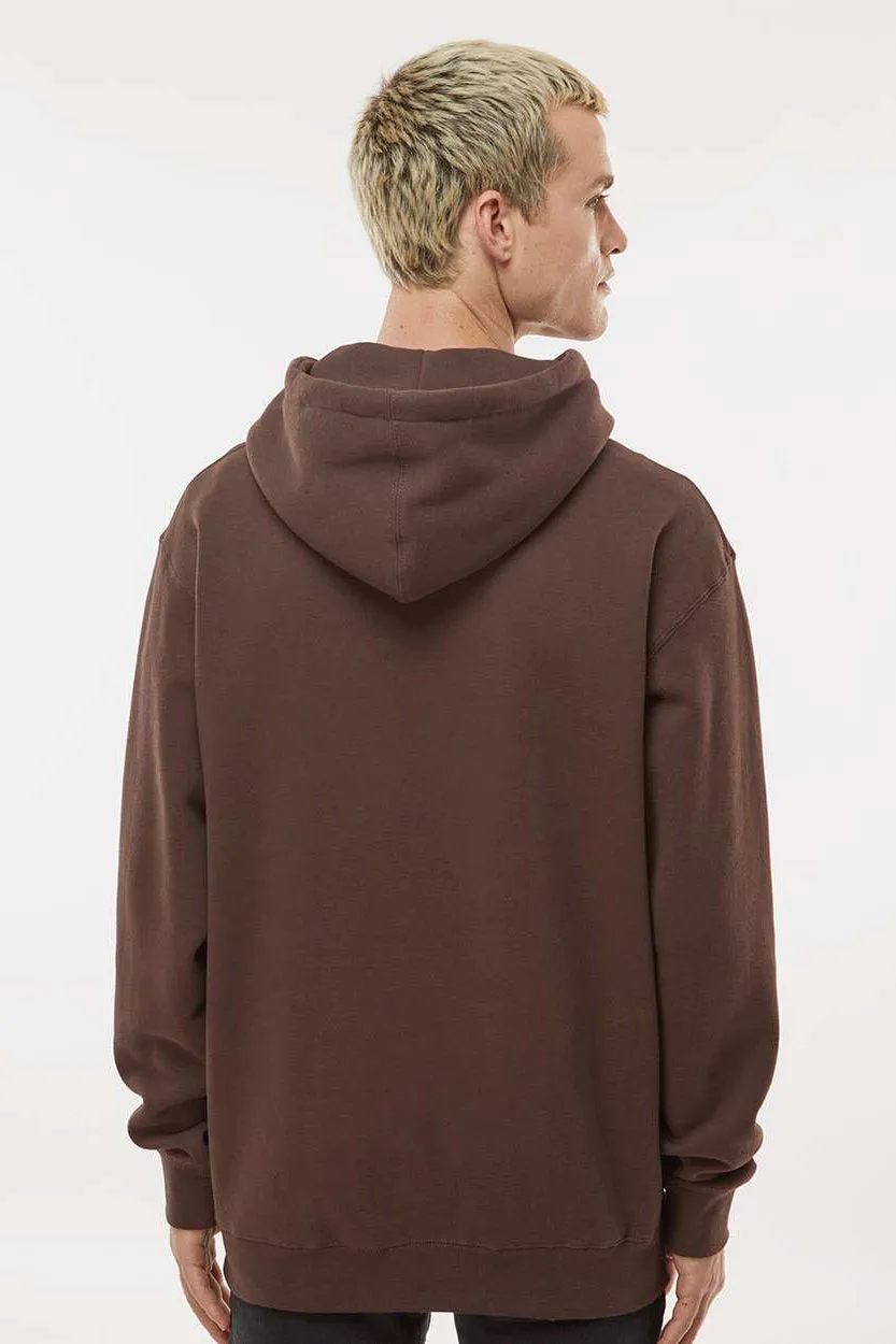 Independent Trading Company Mens Hooded Sweatshirt Hoodie w/ Pouch Pocket - Brown