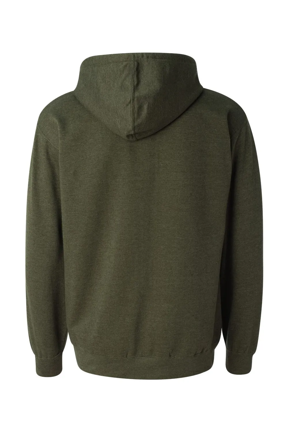 Independent Trading Company Mens Hooded Sweatshirt Hoodie w/ Pouch Pocket - Heather Army Green