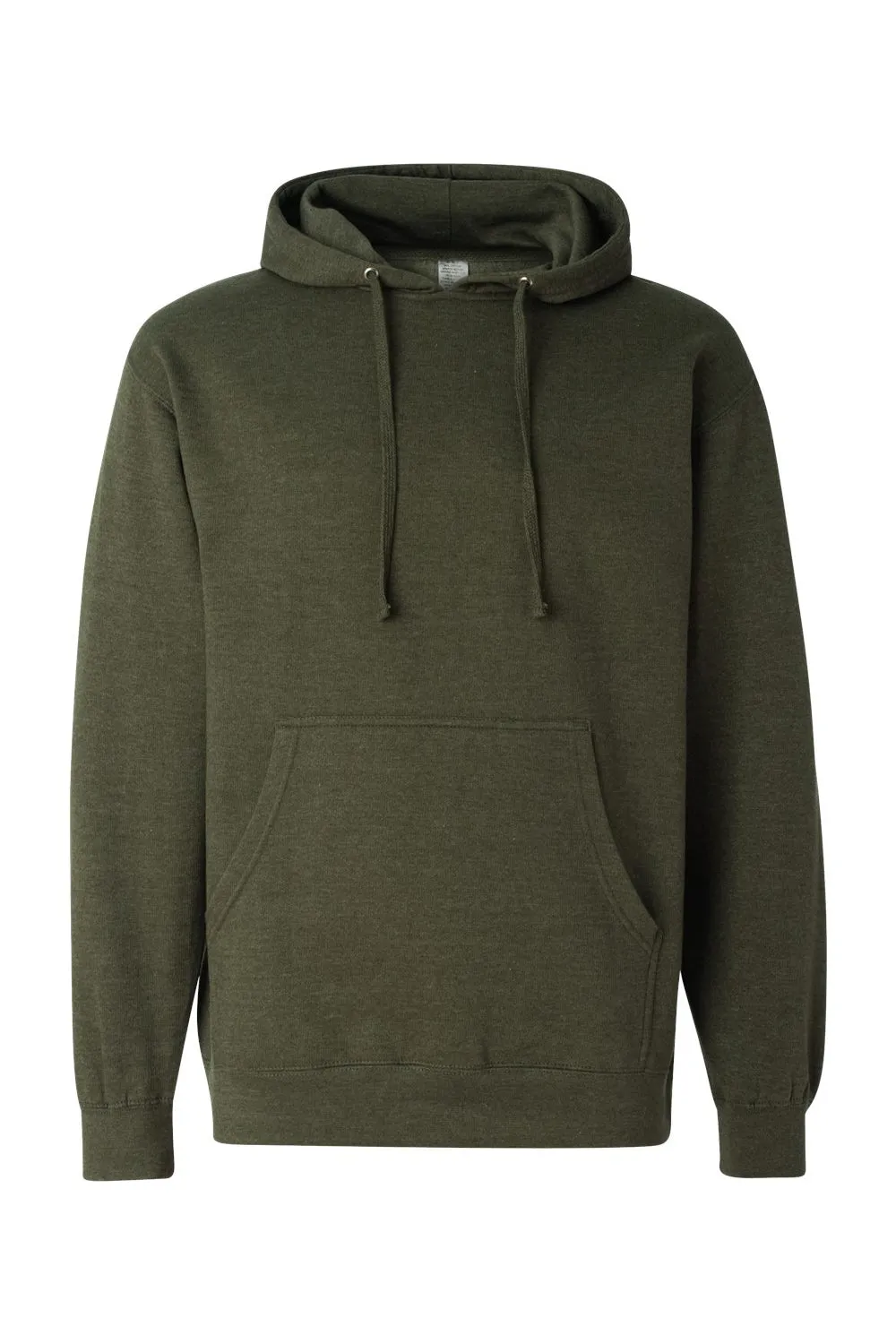 Independent Trading Company Mens Hooded Sweatshirt Hoodie w/ Pouch Pocket - Heather Army Green