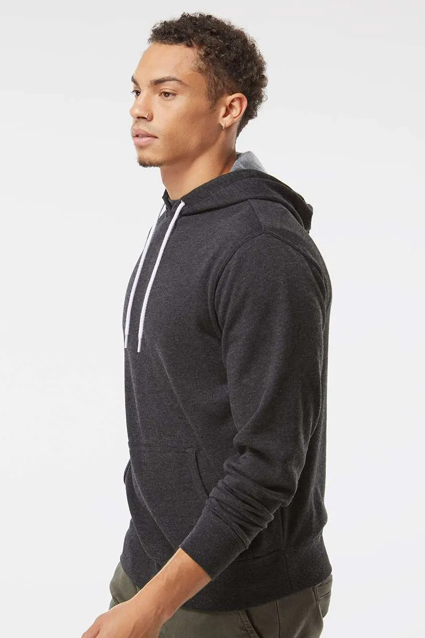 Independent Trading Company Mens Hooded Sweatshirt Hoodie w/ Pouch Pocket - Heather Charcoal Grey